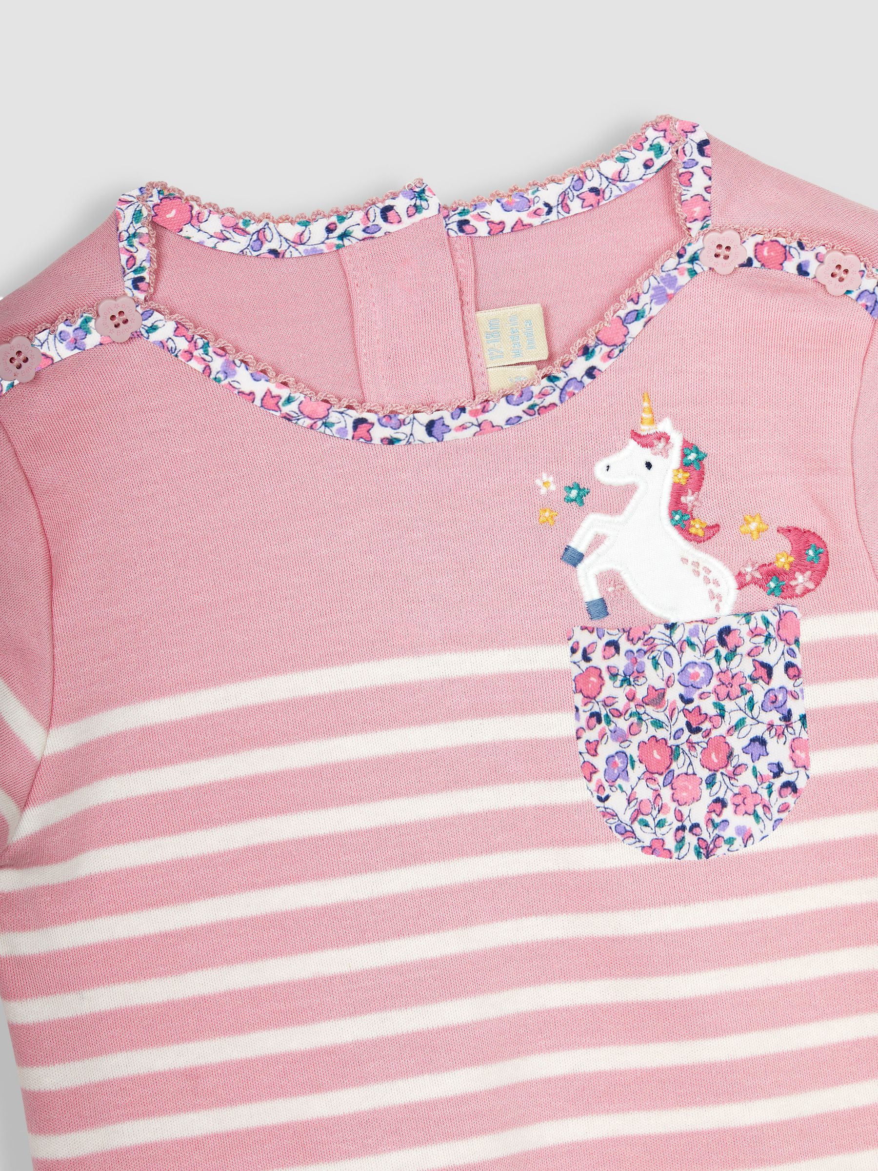 Pink Unicorn Pocket Breton Top - Image 4 of 5