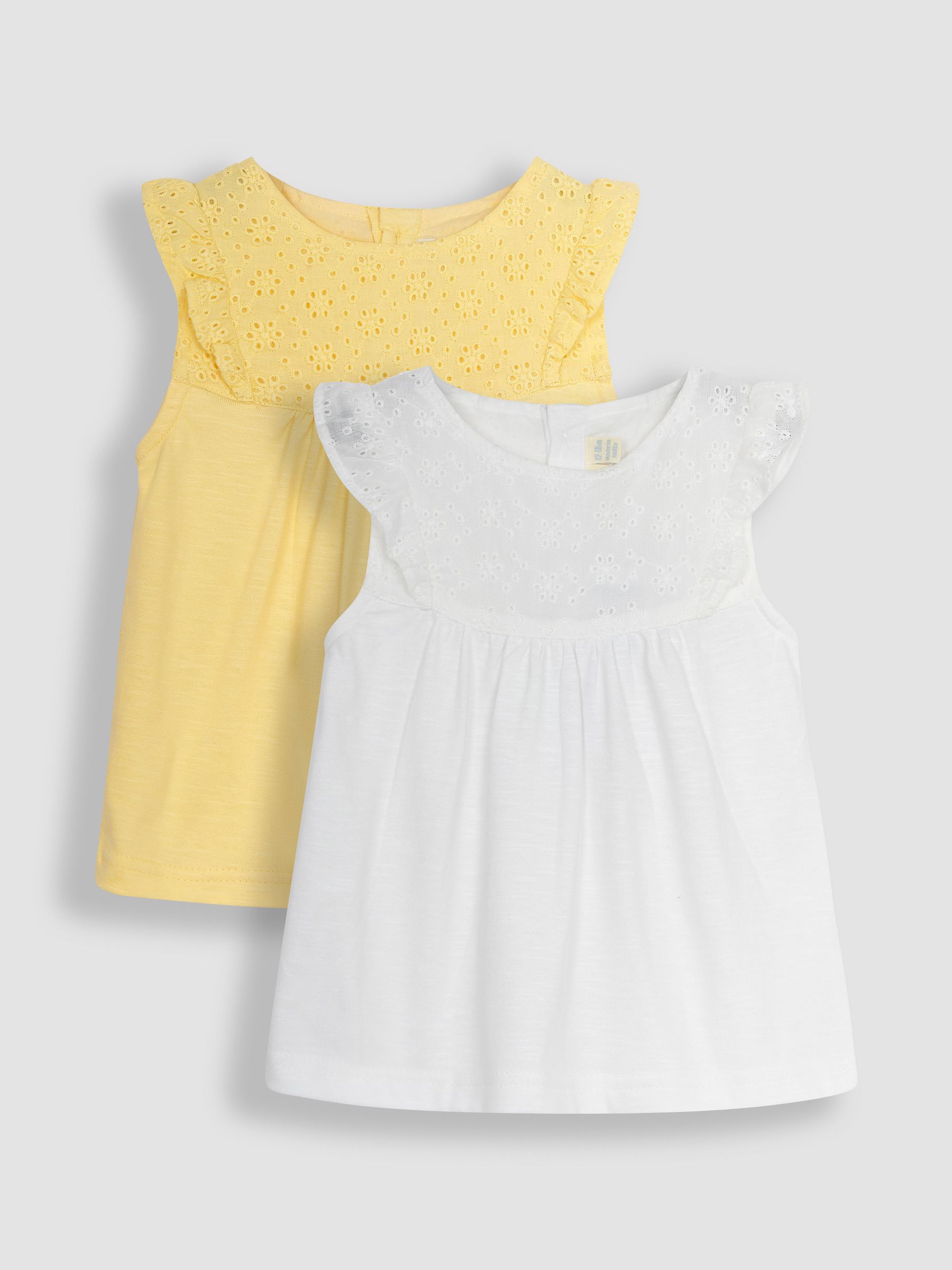 White & Yellow 2-Pack Pretty Embroidered Tops - Image 1 of 5