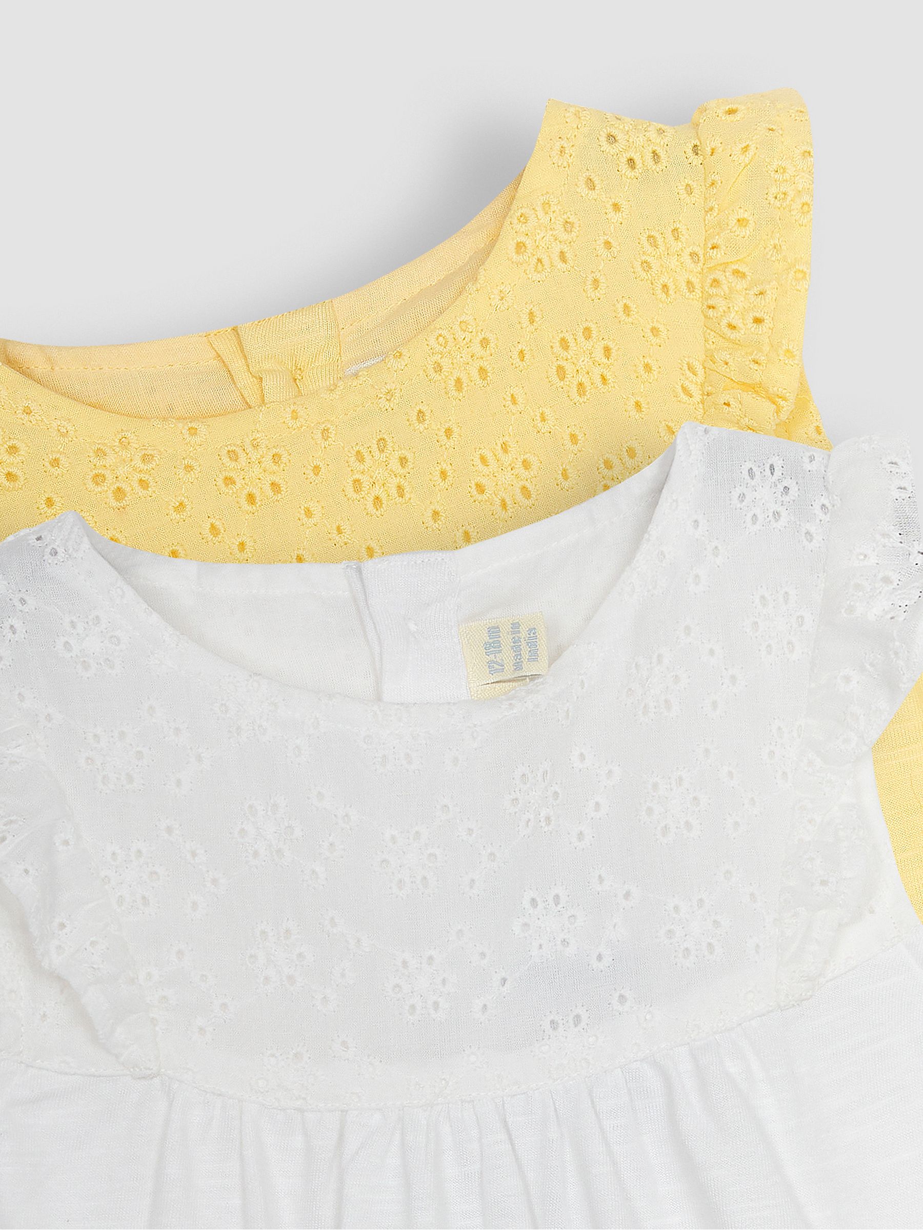 White & Yellow 2-Pack Pretty Embroidered Tops - Image 4 of 5
