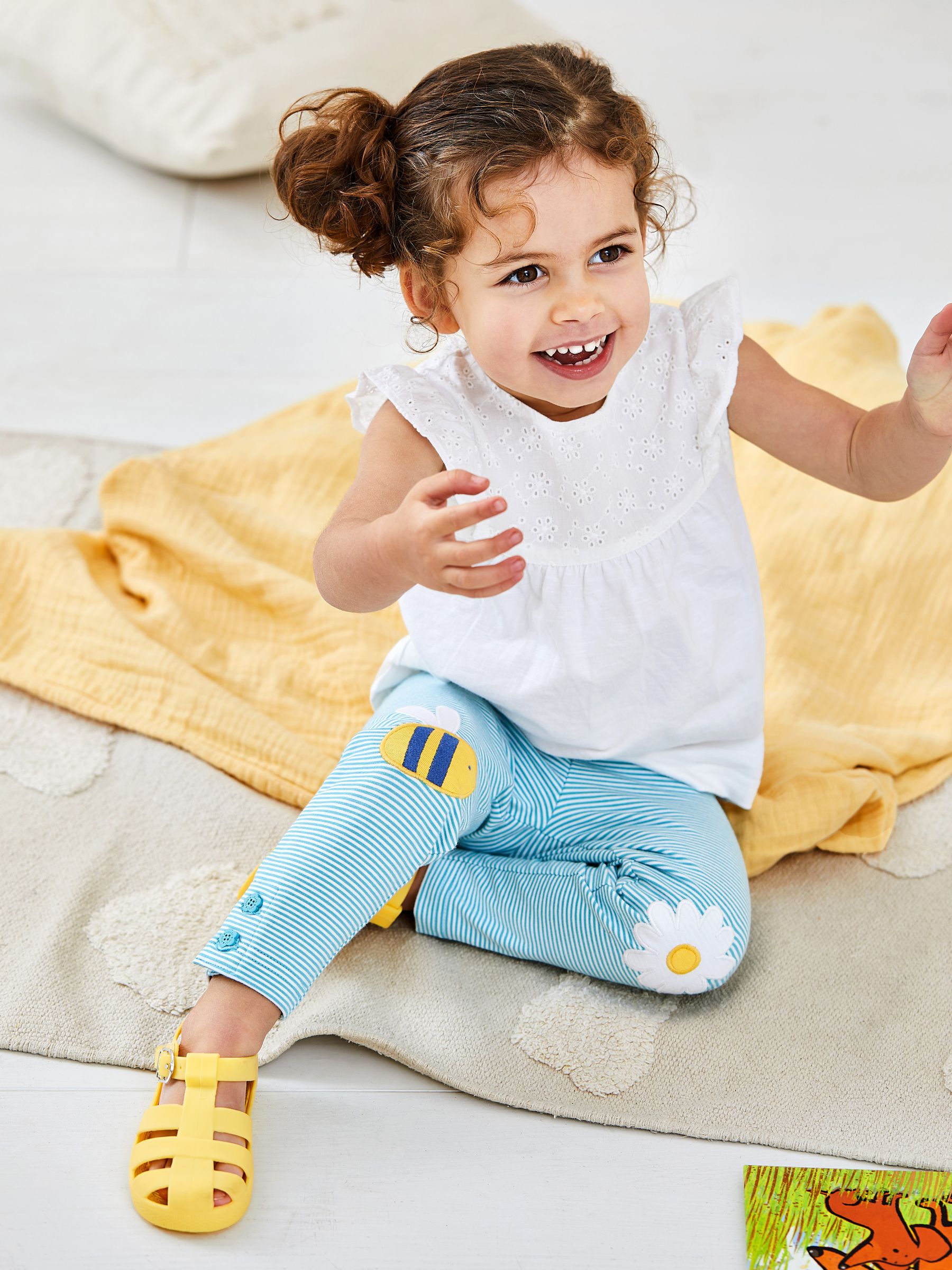 White & Yellow 2-Pack Pretty Embroidered Tops - Image 5 of 5