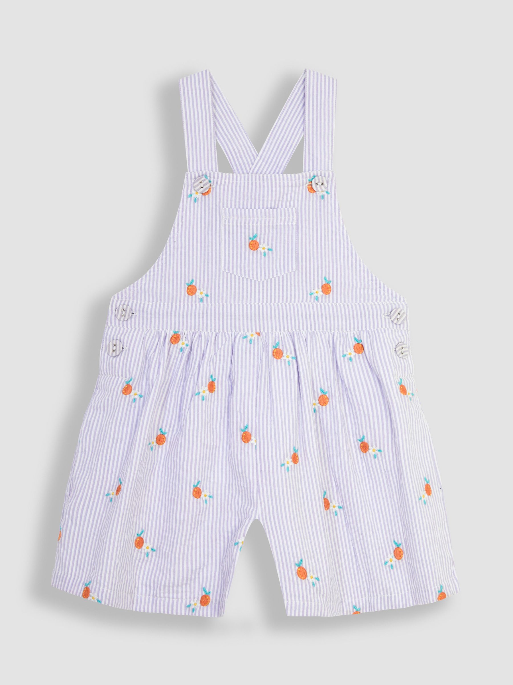 Lilac Orange & Daisy Embroidered Culotte Dungarees - Image 1 of 2