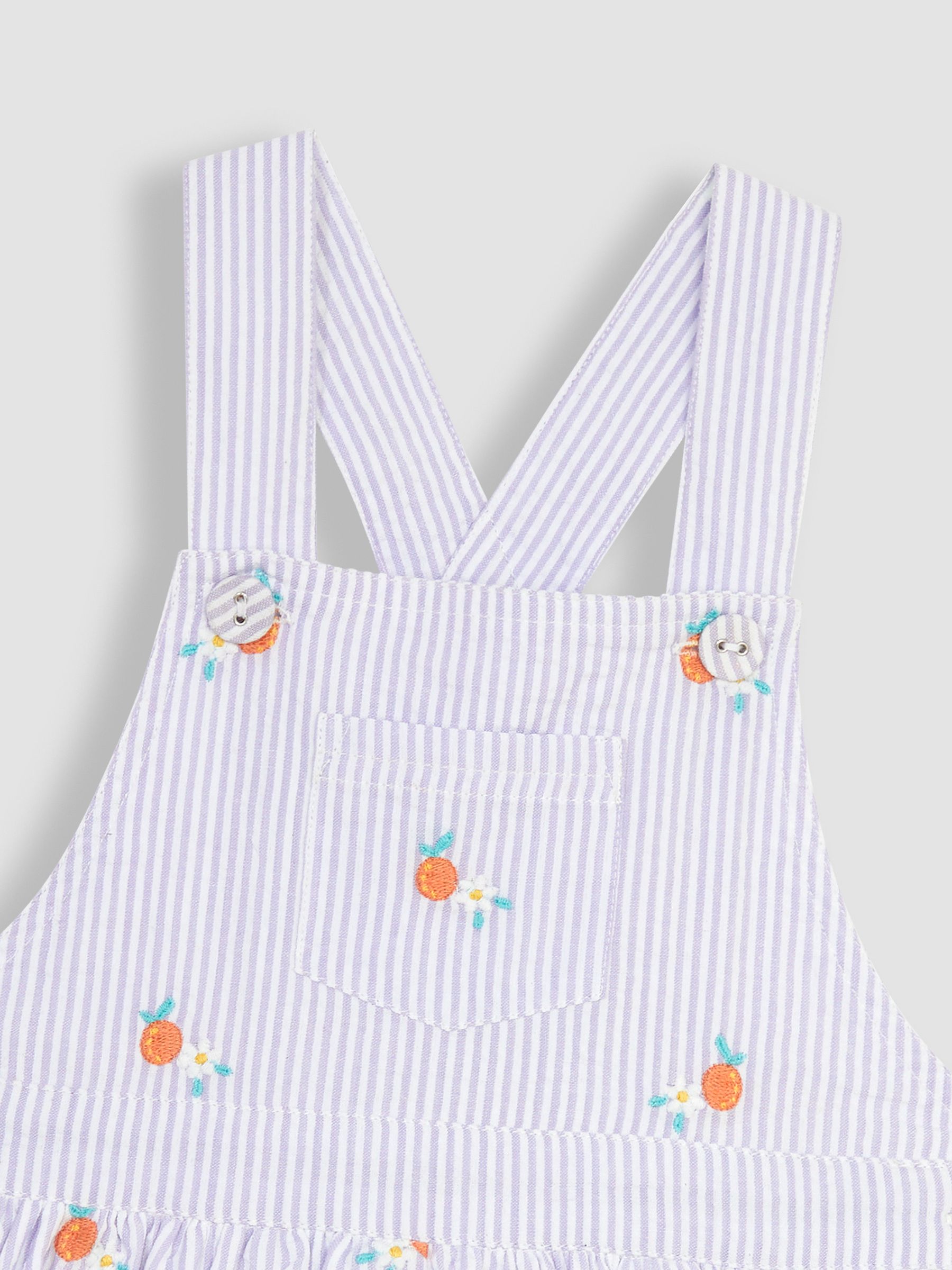 Lilac Orange & Daisy Embroidered Culotte Dungarees - Image 2 of 2