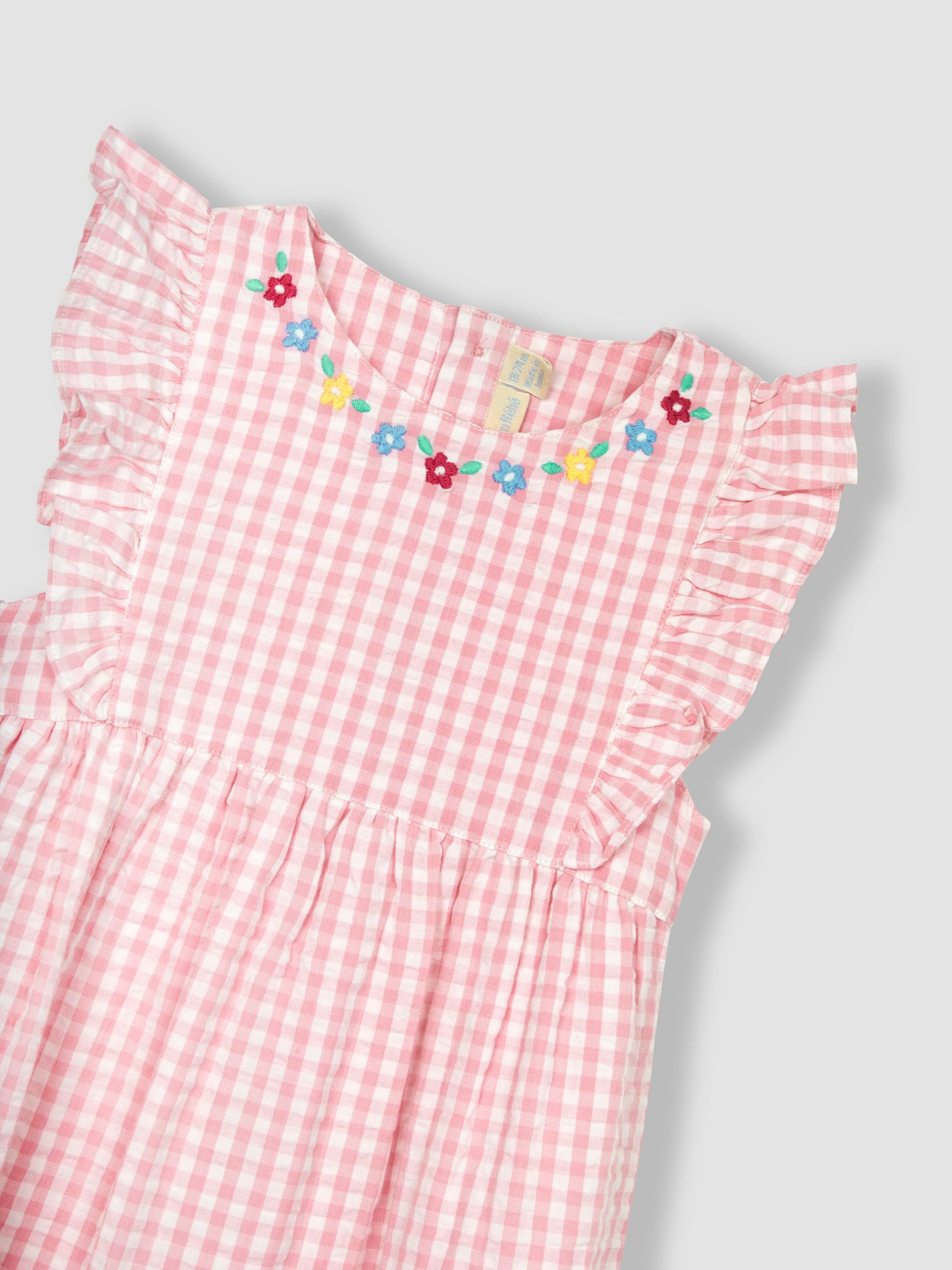 Pink Daisy Applique Gingham Pretty Summer Dress - Image 2 of 3
