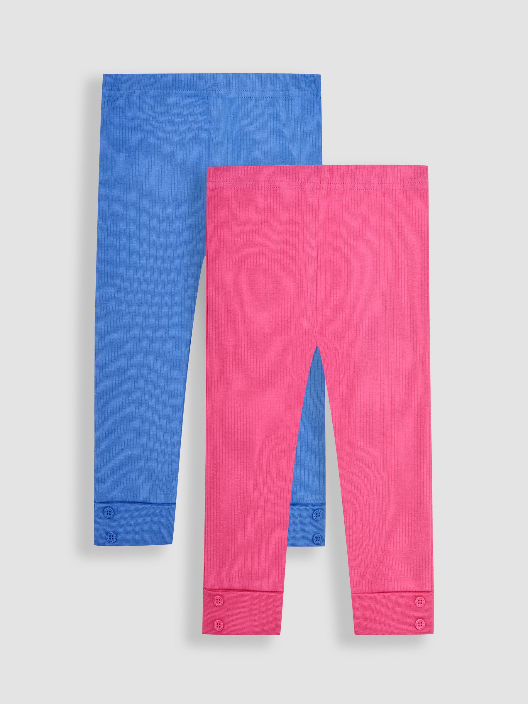 Blue & Raspberry Pink 2-Pack Rib Leggings - Image 1 of 3
