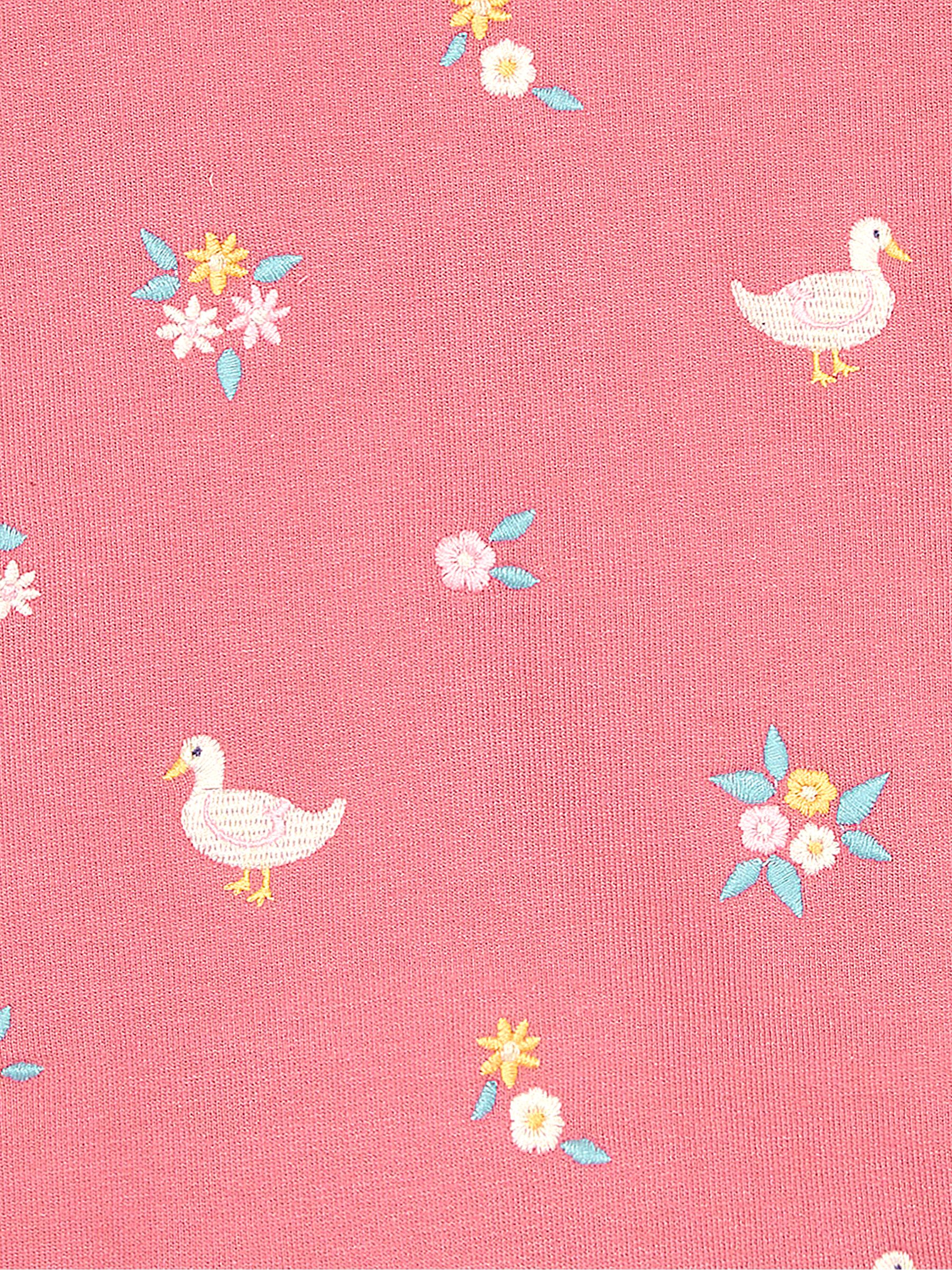 Raspberry Pink Duck Embroidered Jersey Sweatshirt With Collar - Image 6 of 6