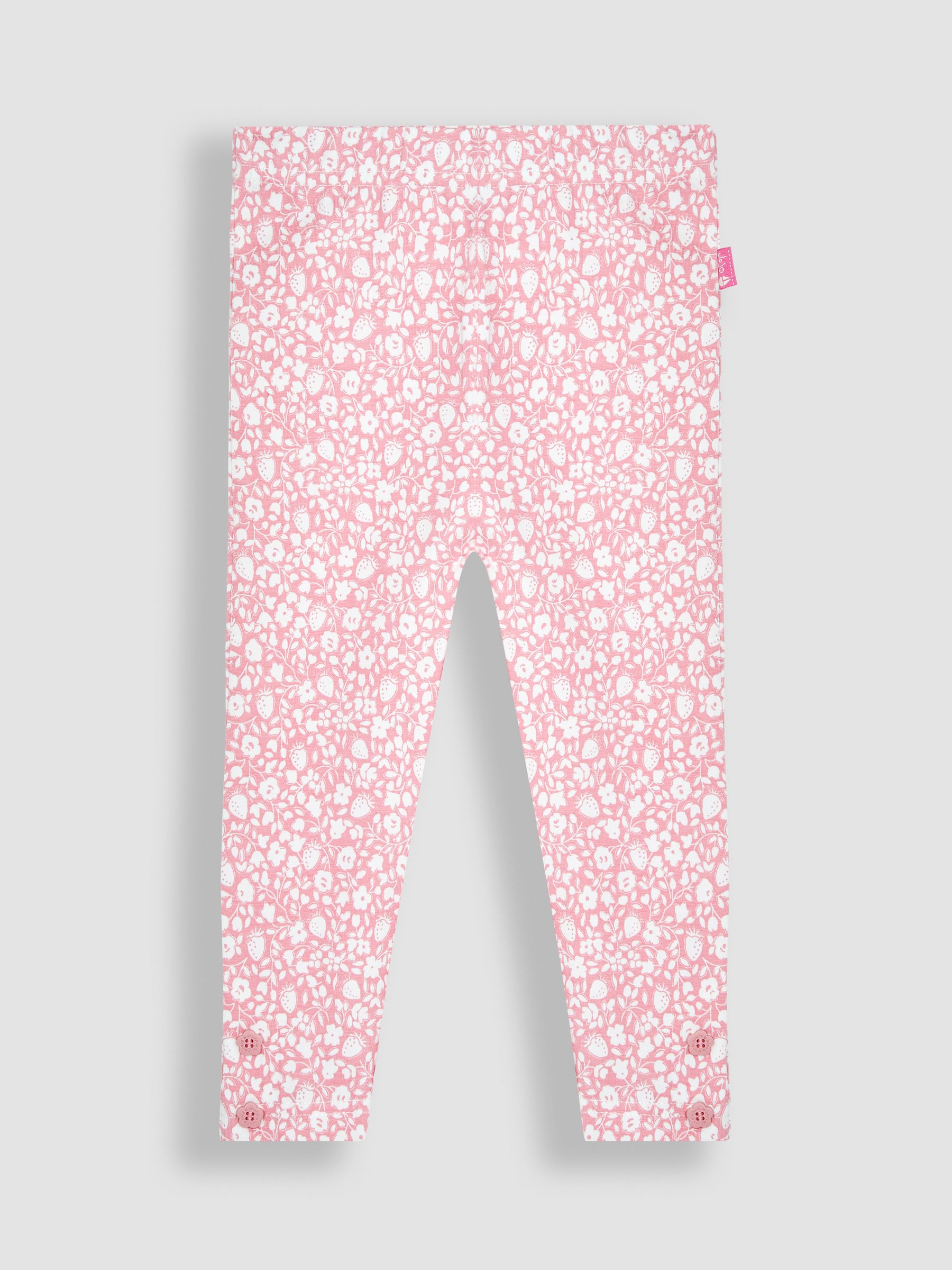 Coral Strawberry Ditsy Floral & Pink 2-Pack Leggings - Image 2 of 6