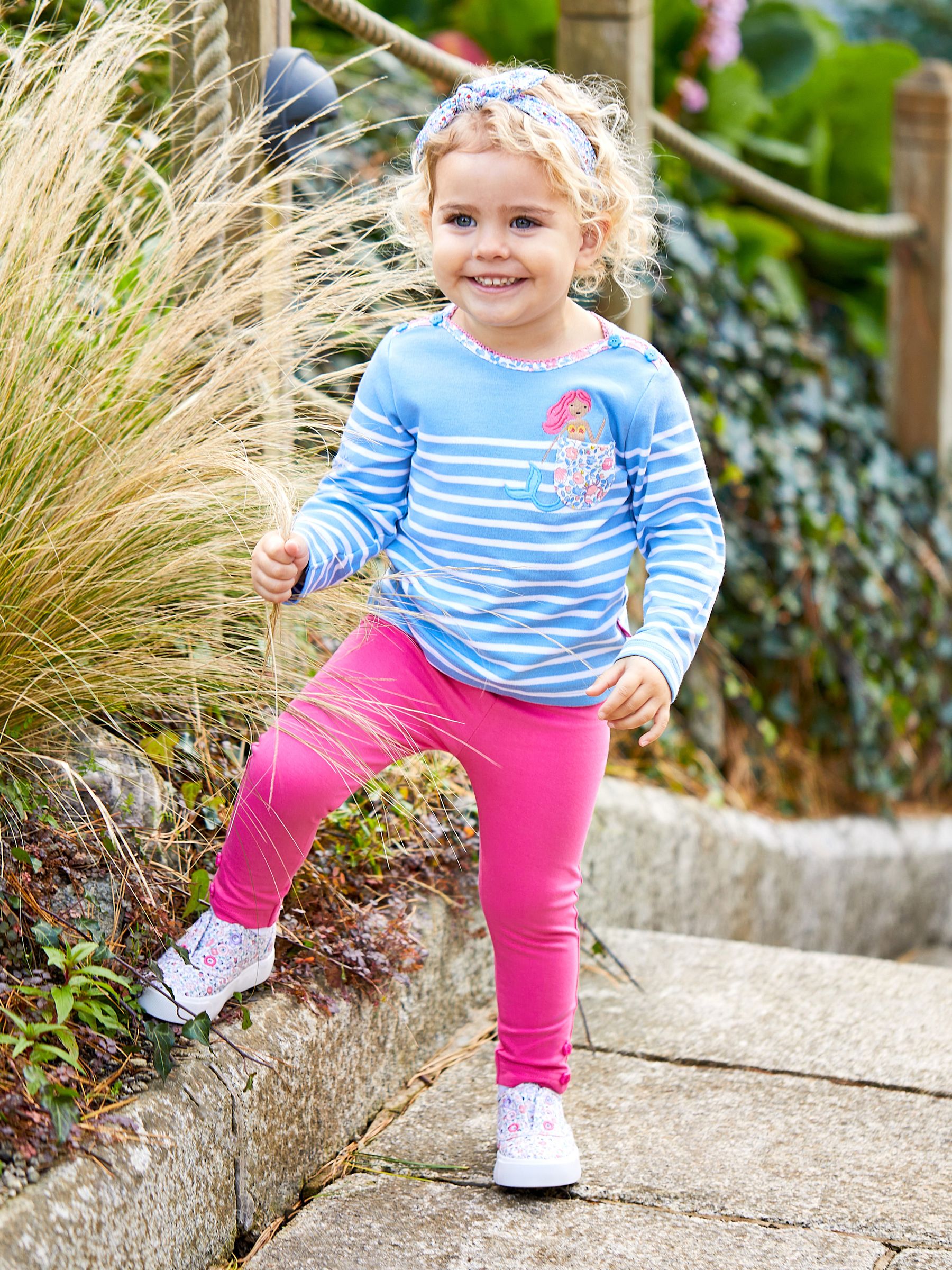 Coral Strawberry Ditsy Floral & Pink 2-Pack Leggings - Image 6 of 6