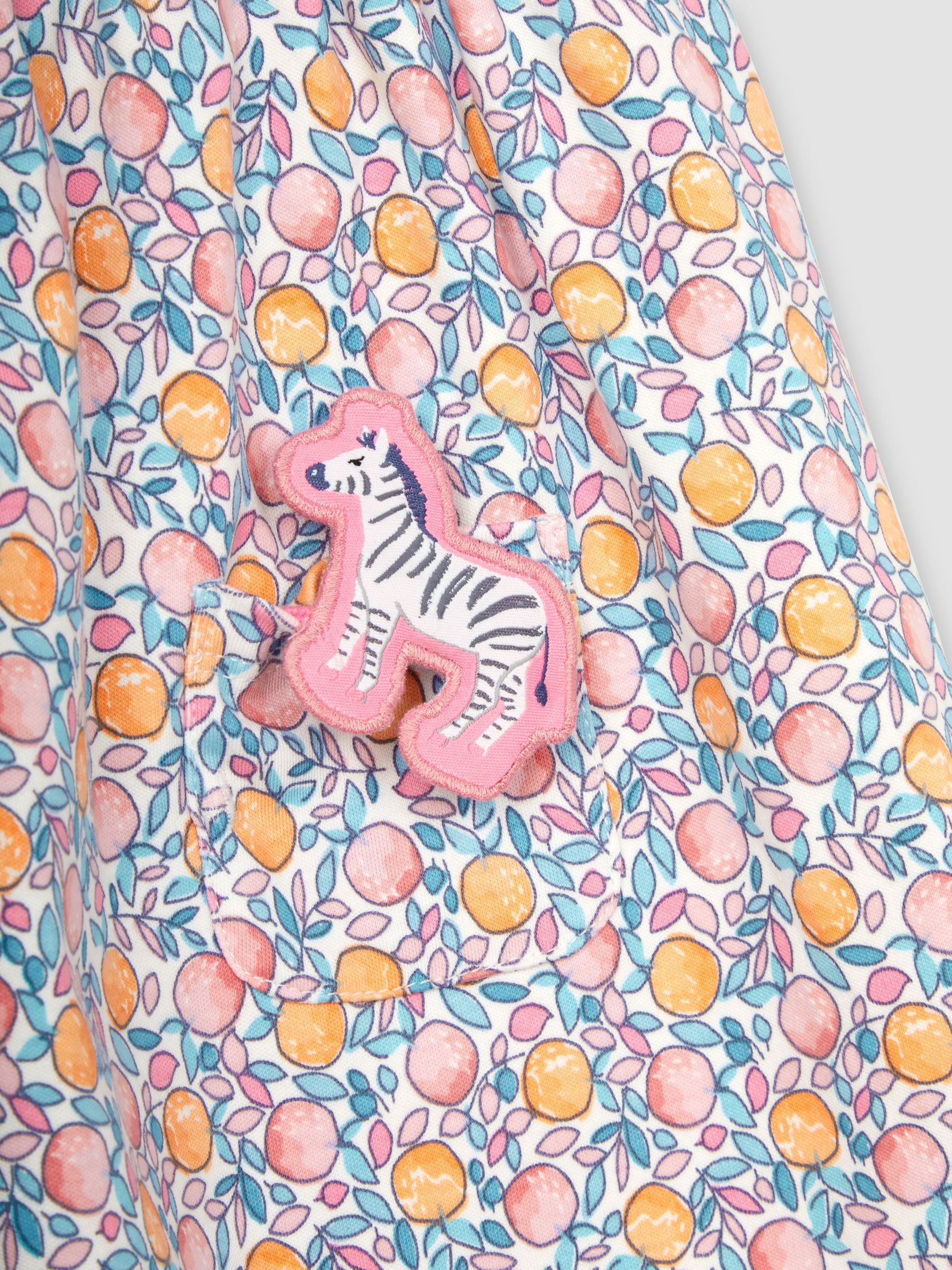 Pink Apple & Peach Floral Peter Pan Pet In Pocket Jersey Dress - Image 4 of 4