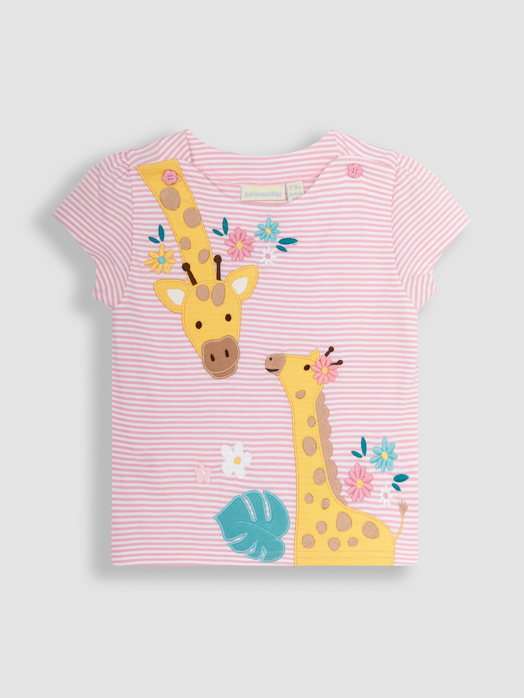 Rose Pink Giraffe Appliqué T-Shirt - Image 1 of 3