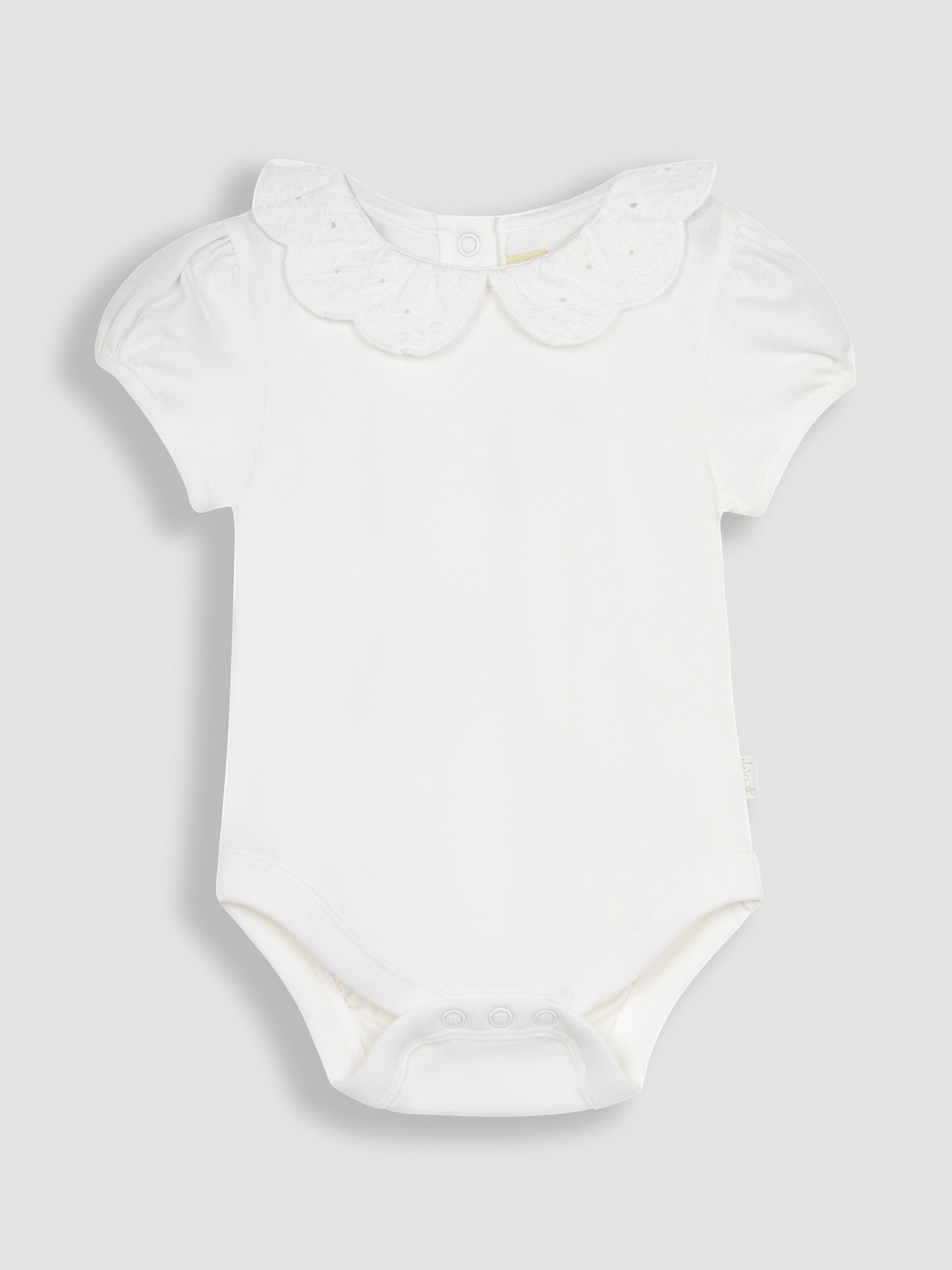 White Broderie Scallop Collar Bodysuit - Image 1 of 3
