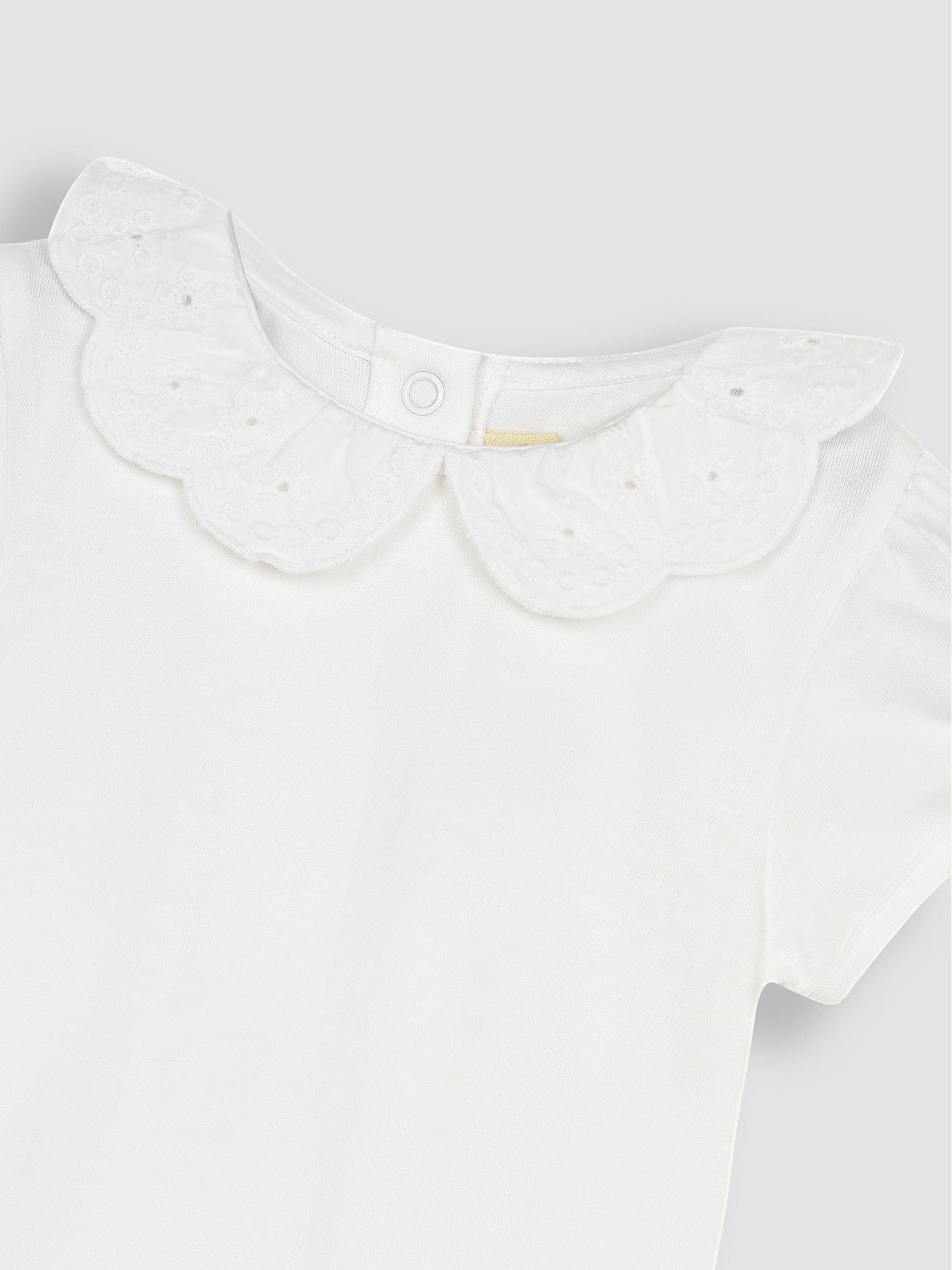 White Broderie Scallop Collar Bodysuit - Image 2 of 3