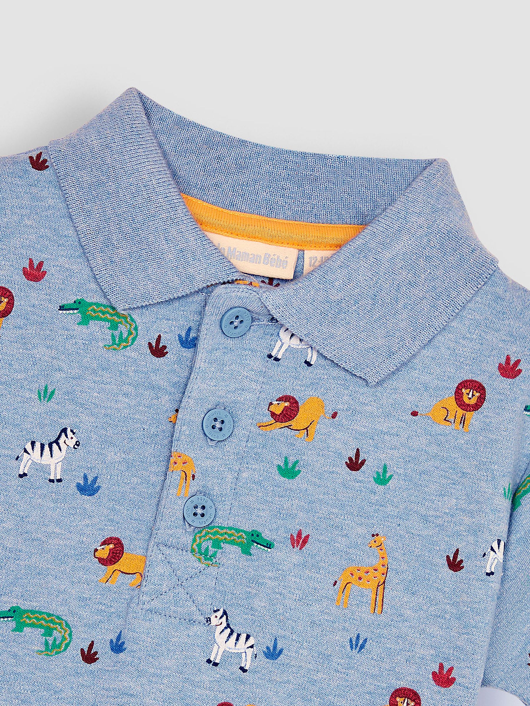Blue Safari Animals Printed Polo Shirt - Image 2 of 3