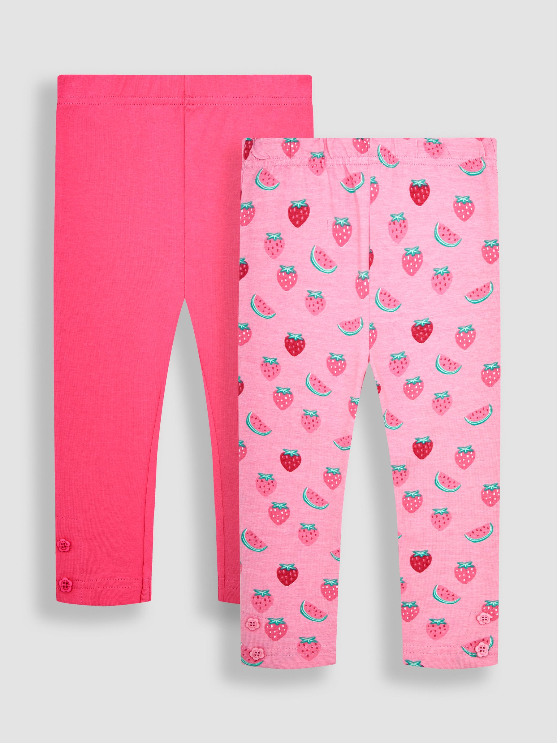 Pink Strawberry & Pink 2-Pack Leggings - Image 1 of 7 Pink Strawberry & Pink 2-Pack Leggings - Image 1 of 7