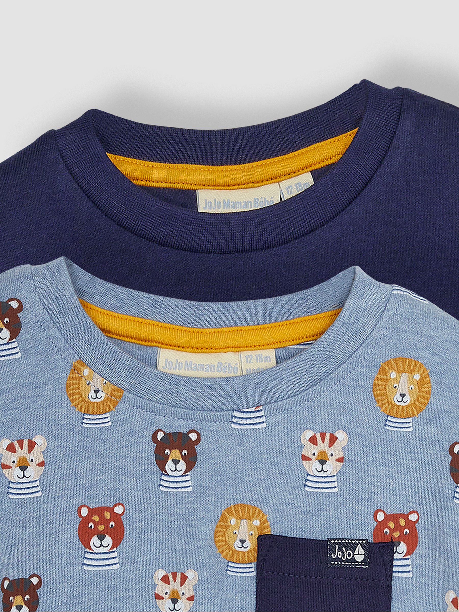 Blue Safari Cats 2-Pack Pocket T-Shirts - Image 4 of 4