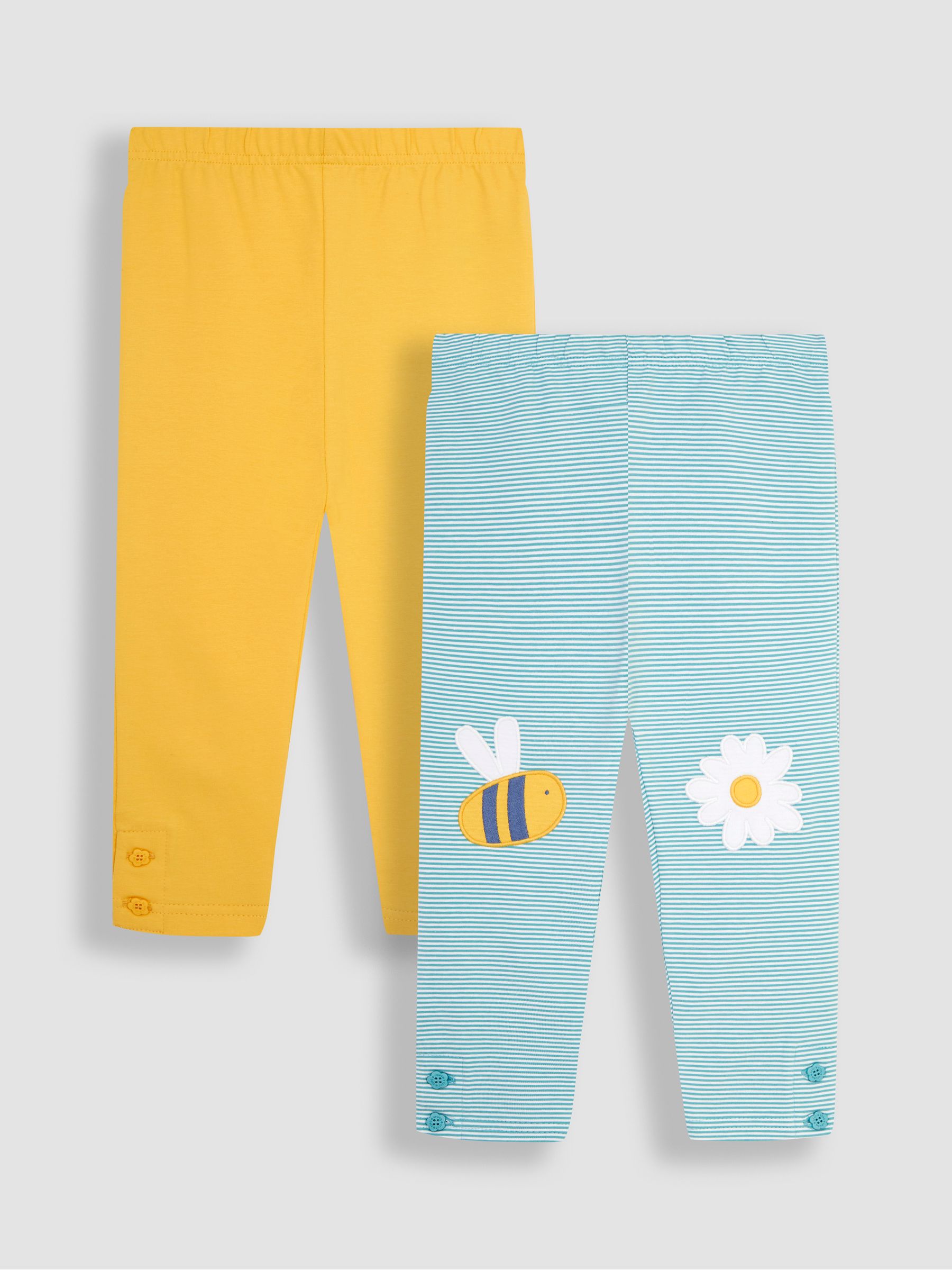 Duck Egg Blue Bee & Yellow 2-Pack Leggings - Image 1 of 2