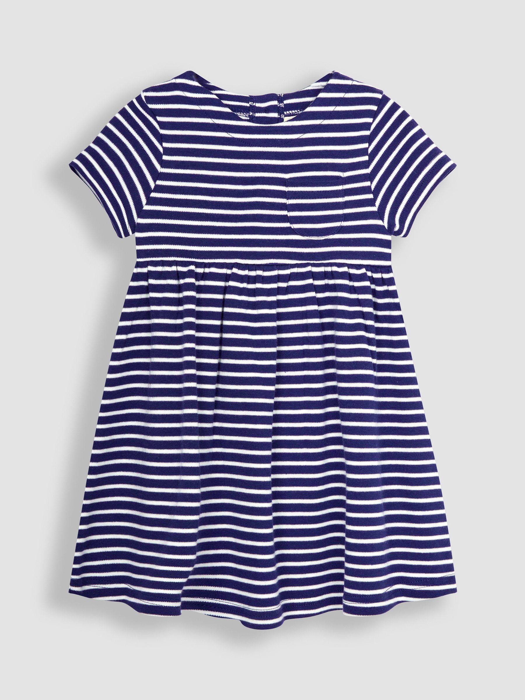 Navy White Stripe Classic Stripe Jersey Dress - Image 2 of 4