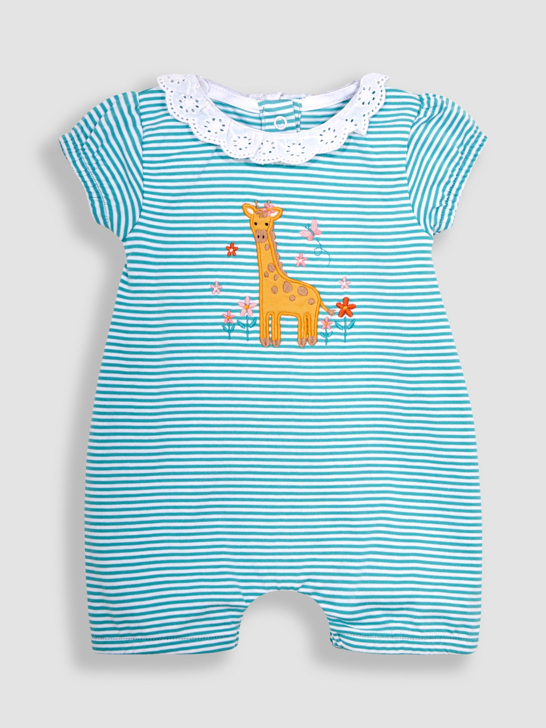 Pink Giraffe 2-Pack Appliqué & Floral Rompers - Image 2 of 6