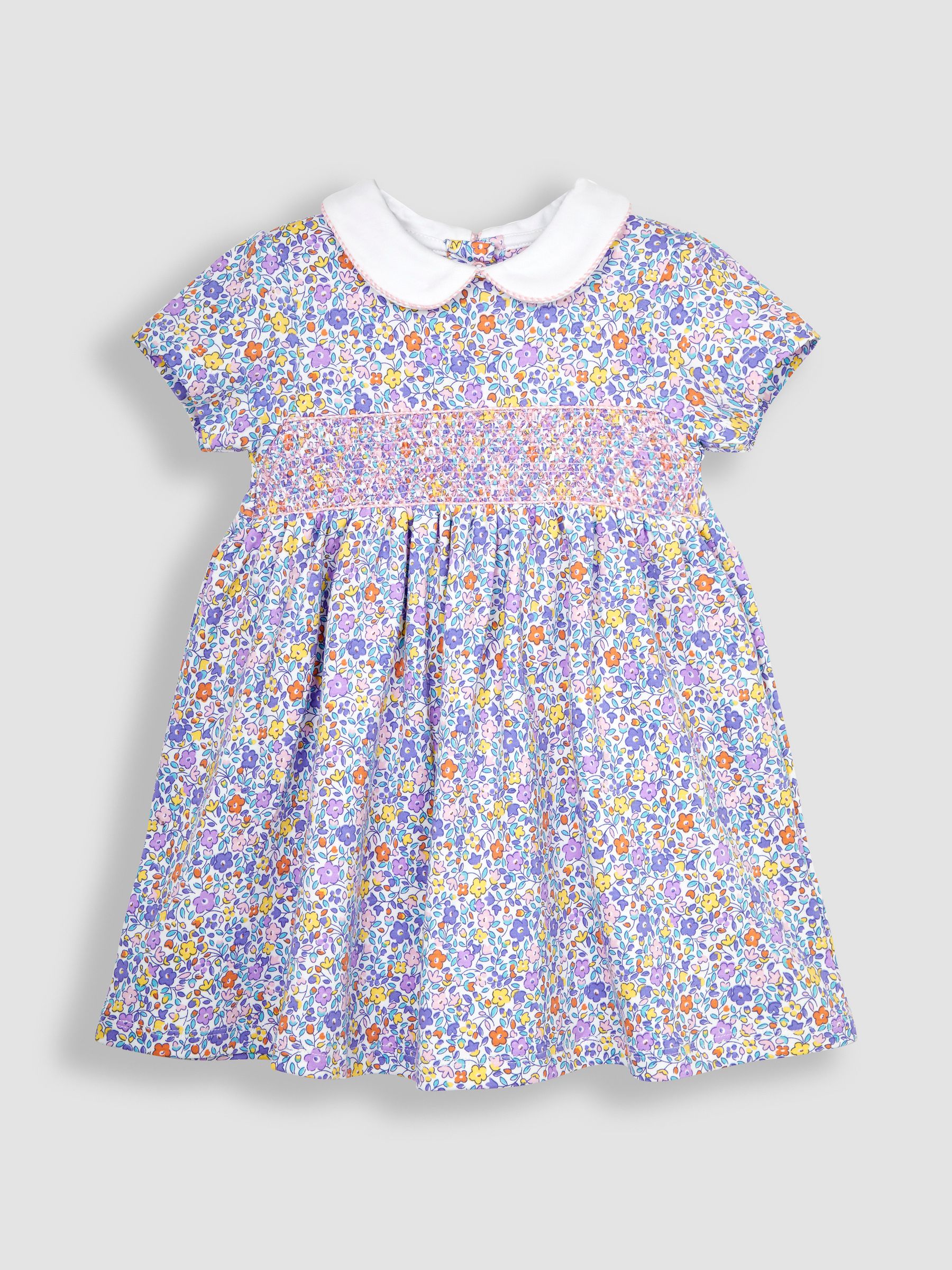 Lilac Ditsy Floral Smocked Jersey Dress - Image 2 of 4