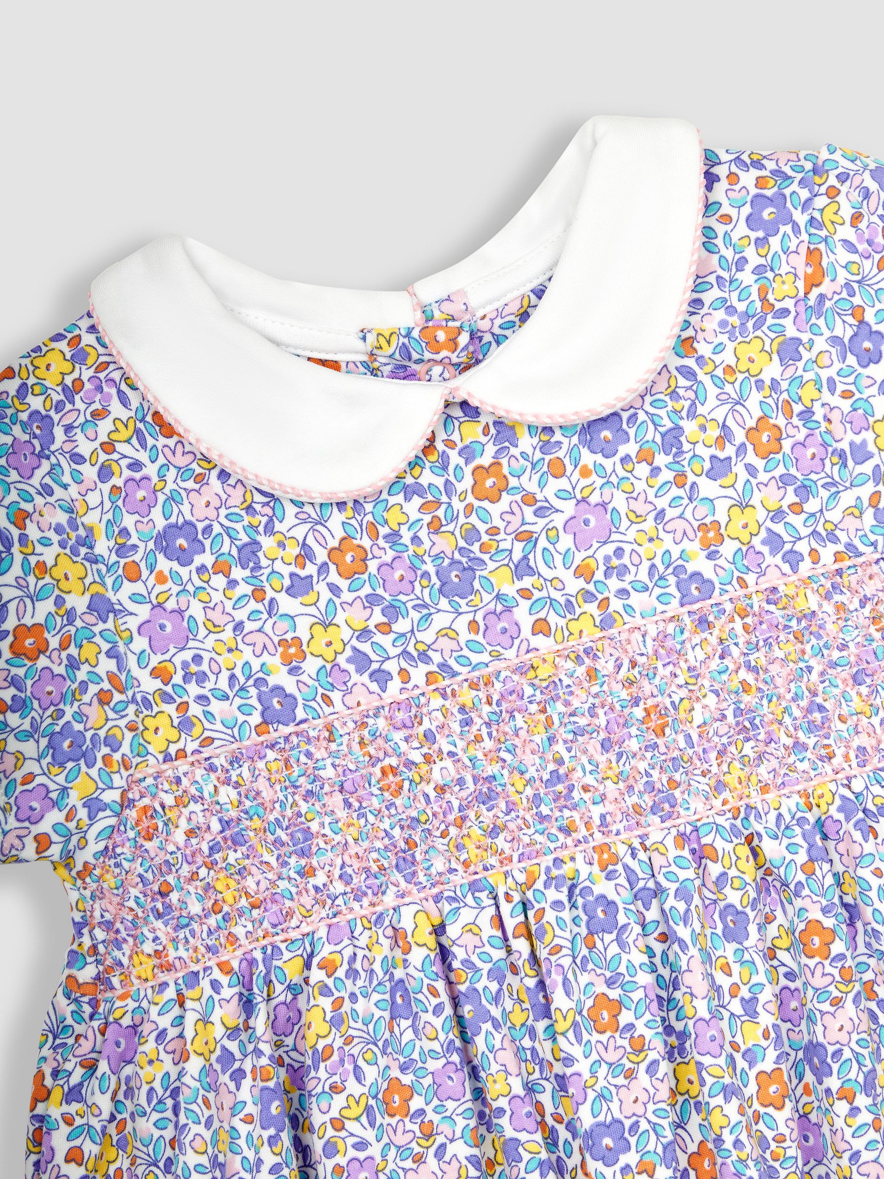 Lilac Ditsy Floral Smocked Jersey Dress - Image 4 of 4