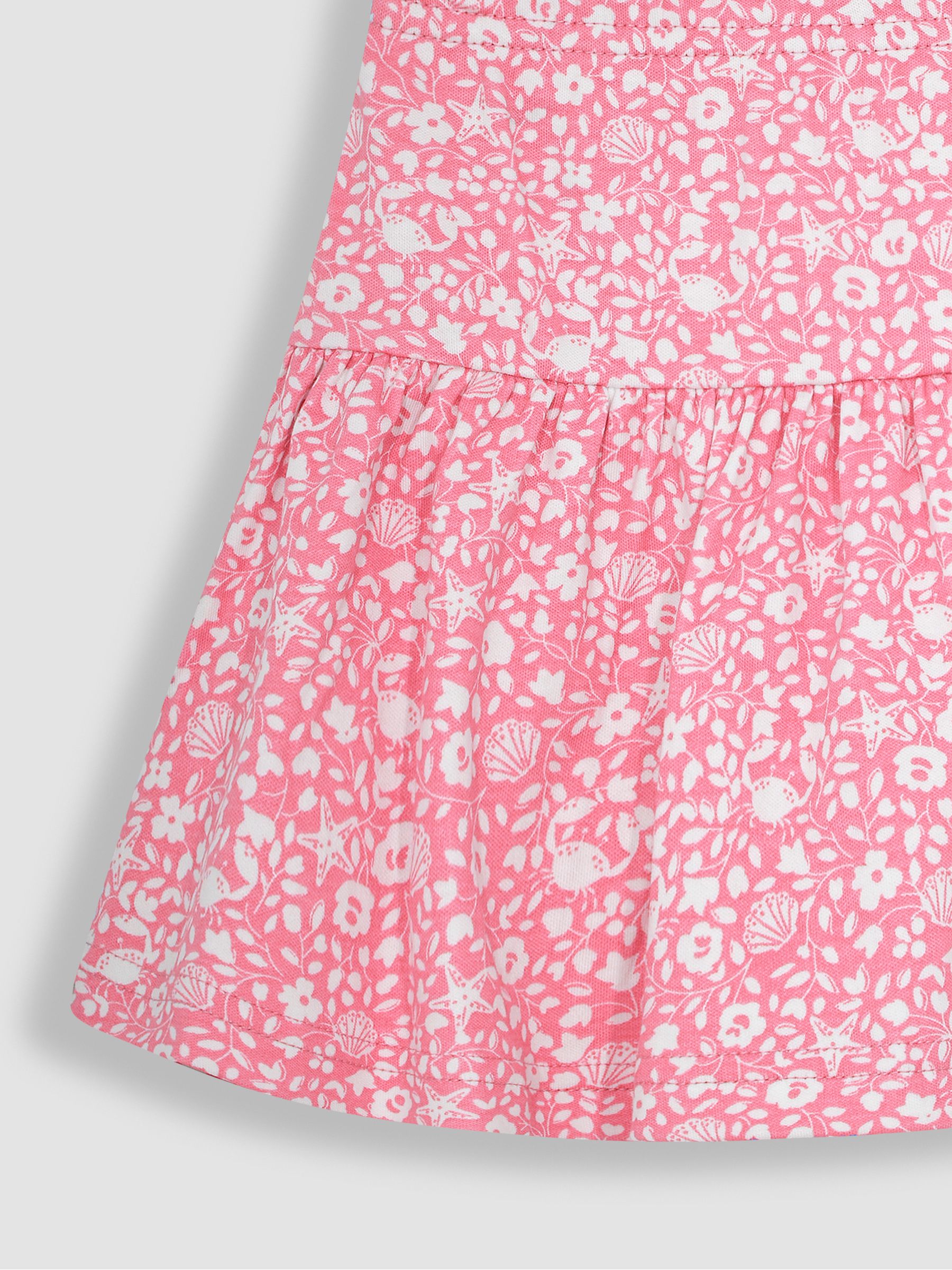 Coral Pink Nautical Ditsy Floral Print Skort - Image 3 of 3