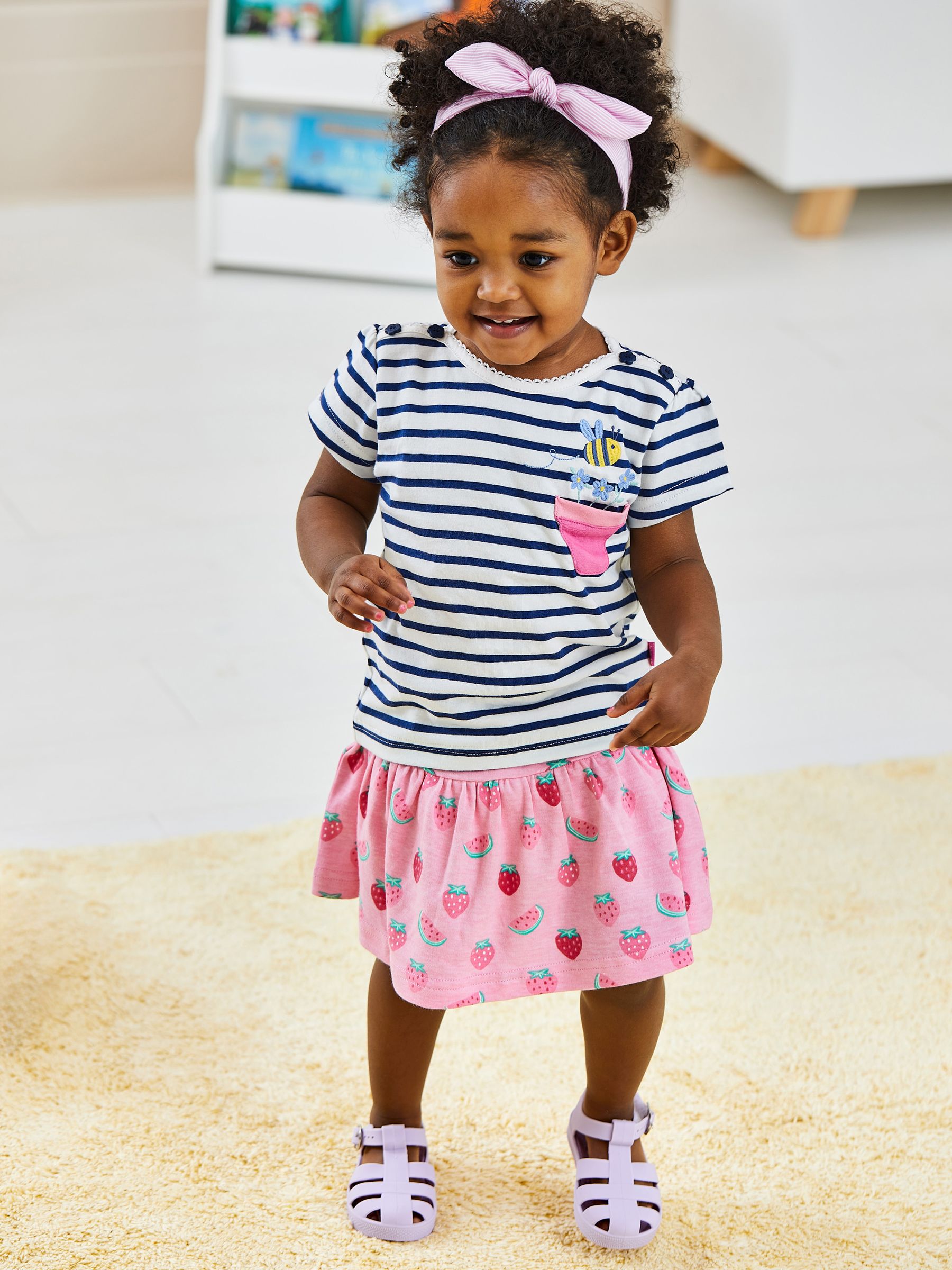 Pink Strawberry Print Skort - Image 1 of 4