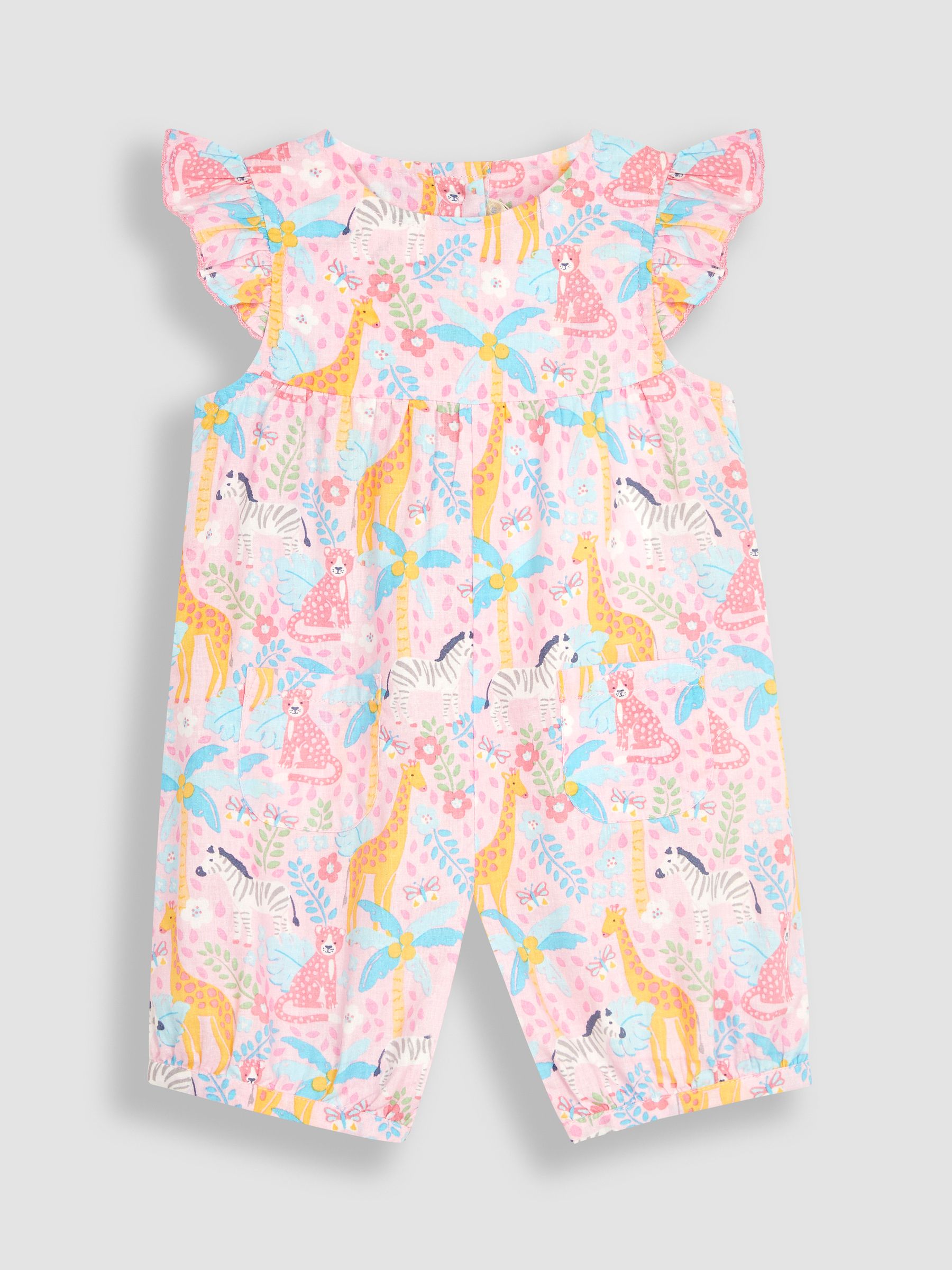 Pink Safari Animals Print Pretty Sunsuit - Image 1 of 3