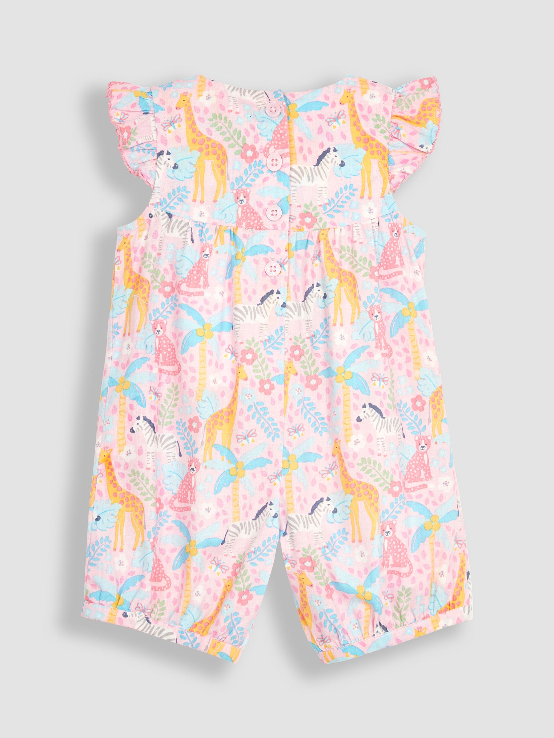 Pink Safari Animals Print Pretty Sunsuit - Image 2 of 3