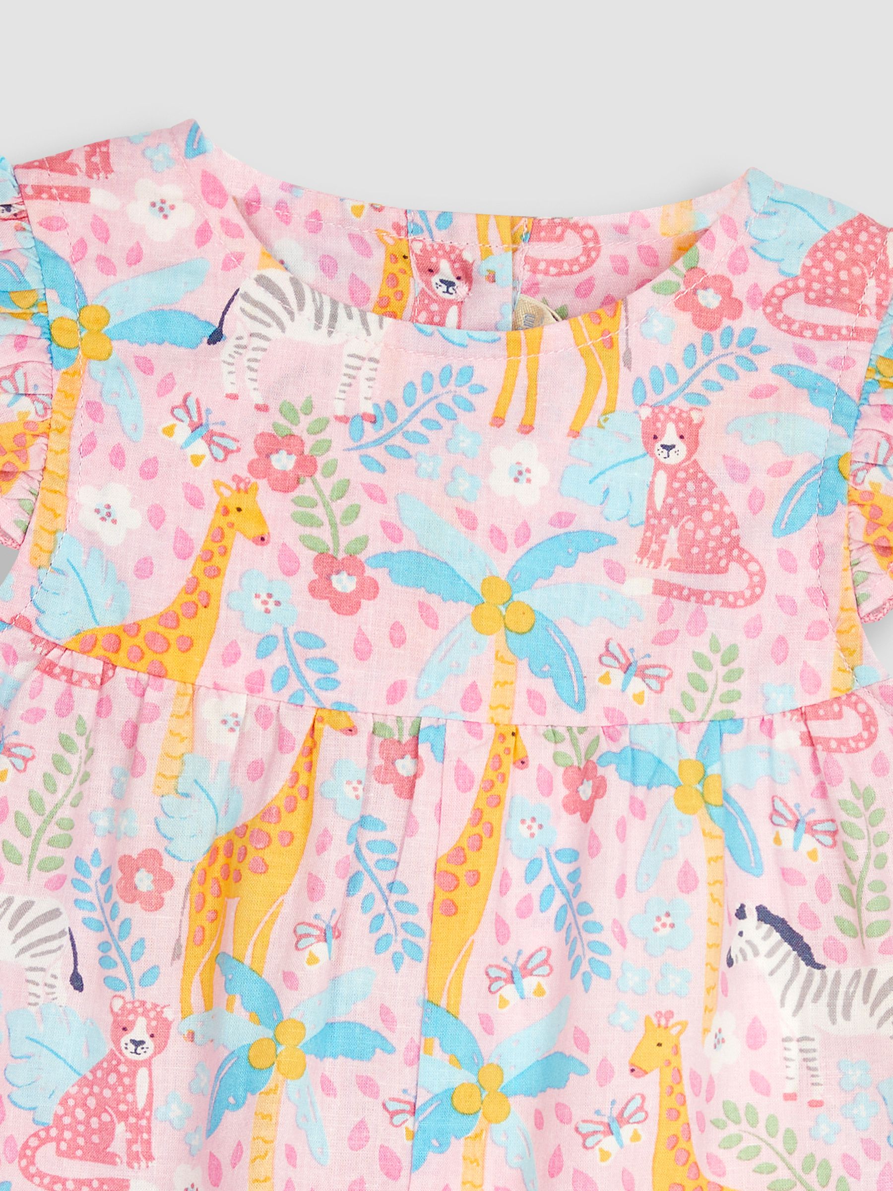 Pink Safari Animals Print Pretty Sunsuit - Image 3 of 3