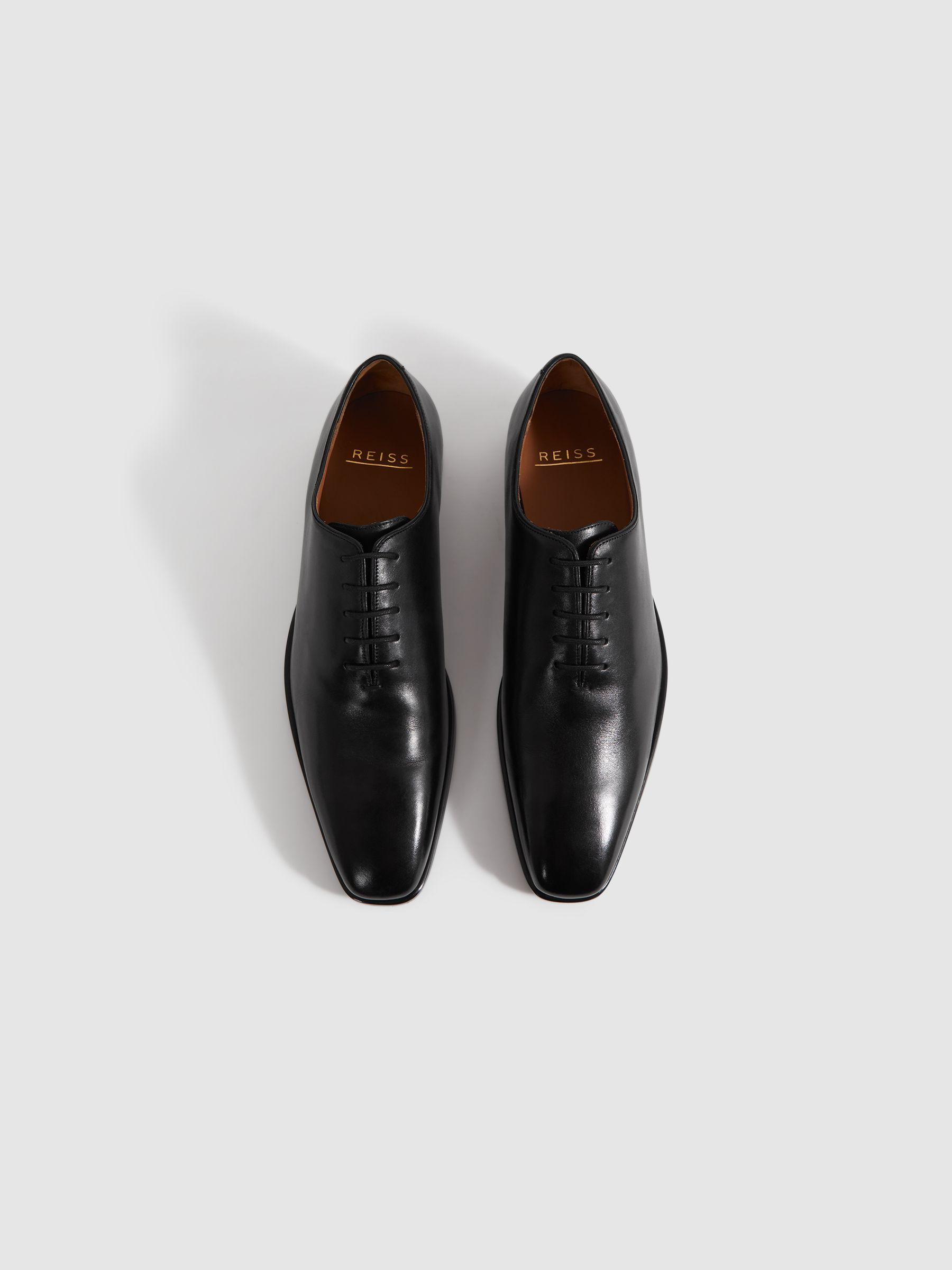 Leather Lace-Up Shoes in Black - Image 3 of 5