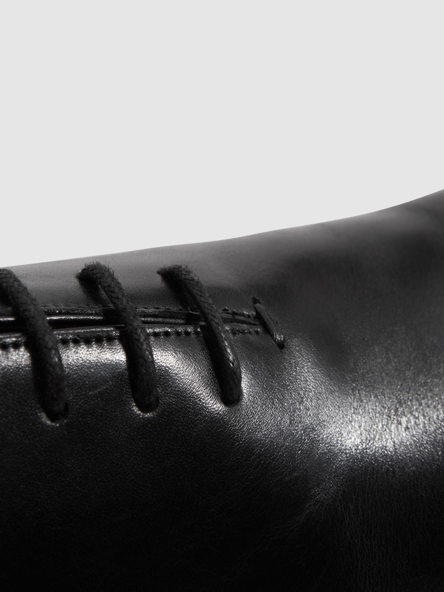Leather Lace-Up Shoes in Black - Image 5 of 5