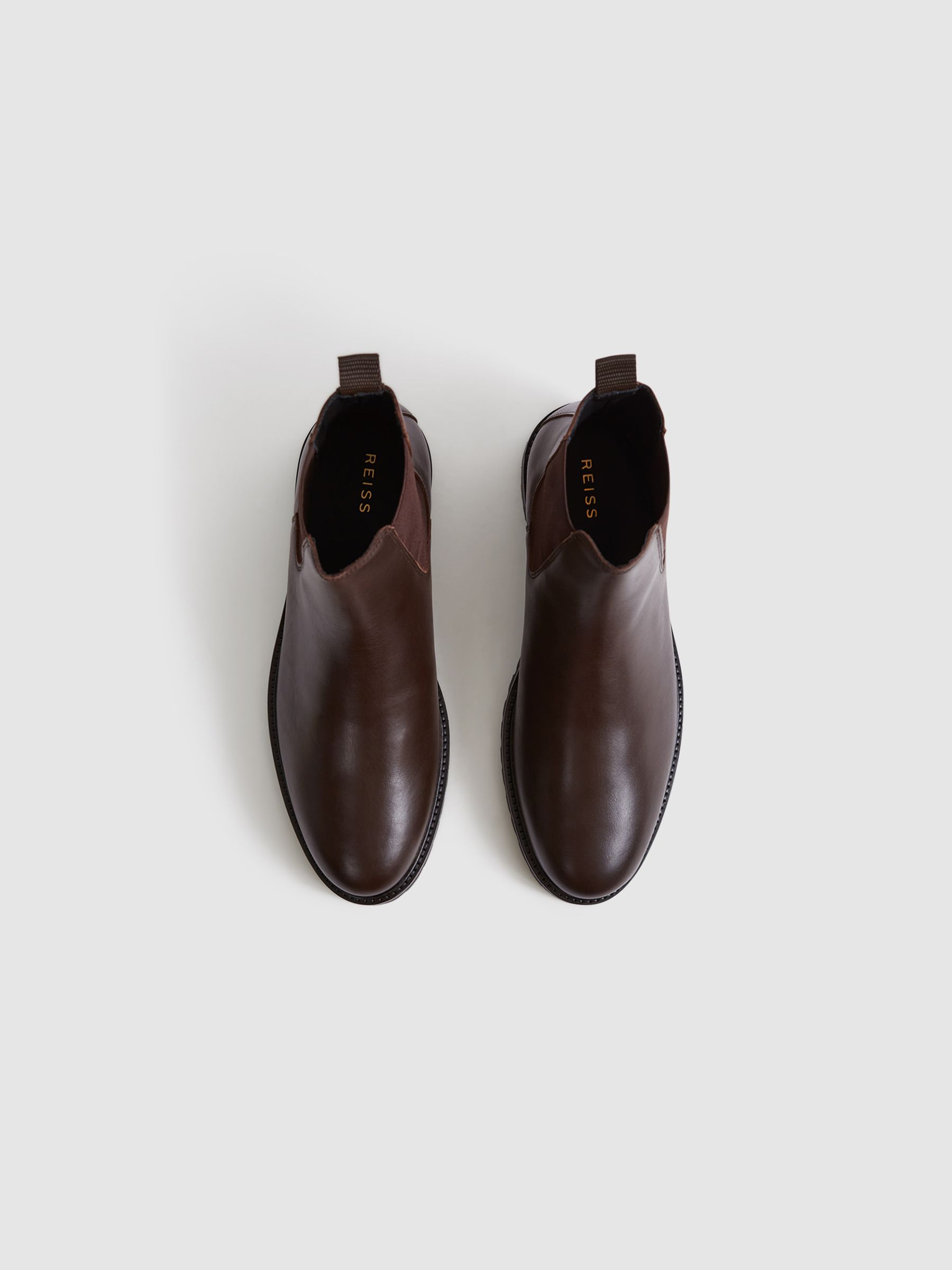 Leather Chelsea Boots in Chocolate - Image 4 of 6