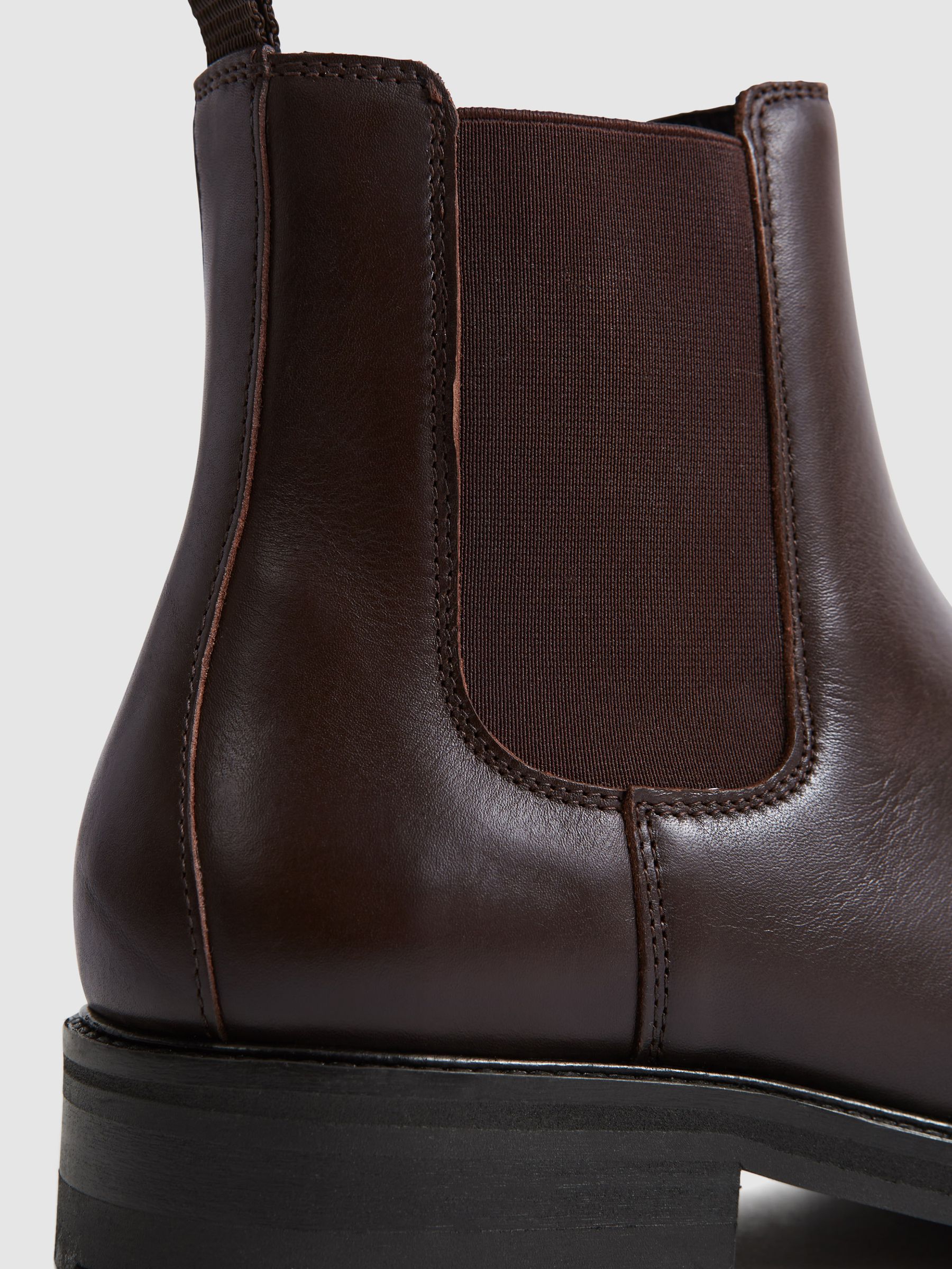 Leather Chelsea Boots in Chocolate - Image 5 of 6