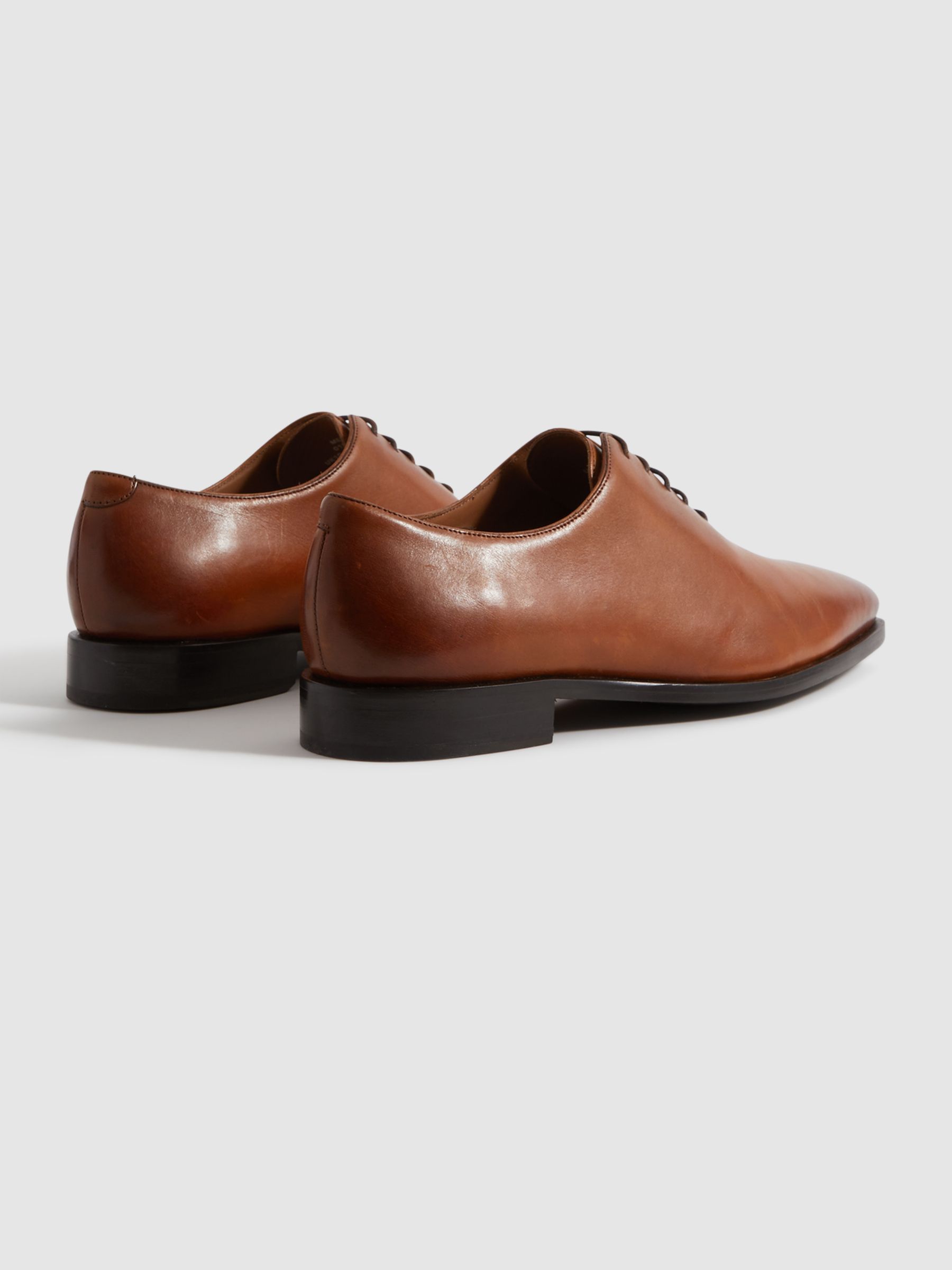 Leather Lace-Up Shoes in Light Tan - Image 4 of 5