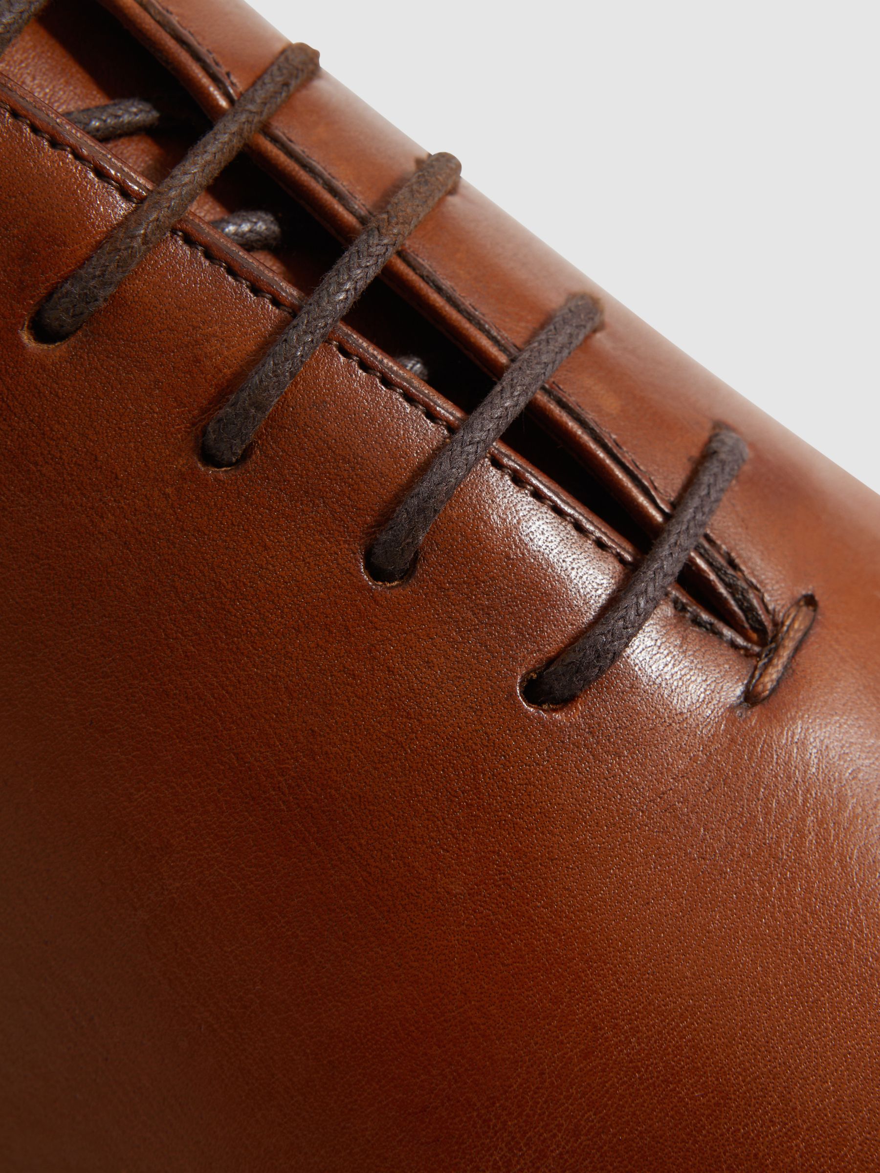 Leather Lace-Up Shoes in Light Tan - Image 5 of 5