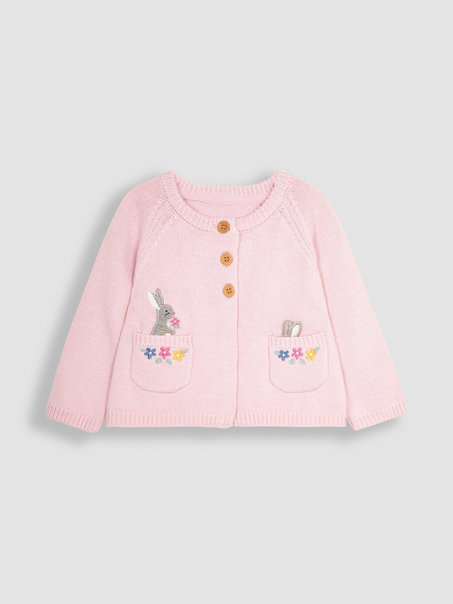 Pink Bunny Appliqué Cardigan - Image 1 of 3