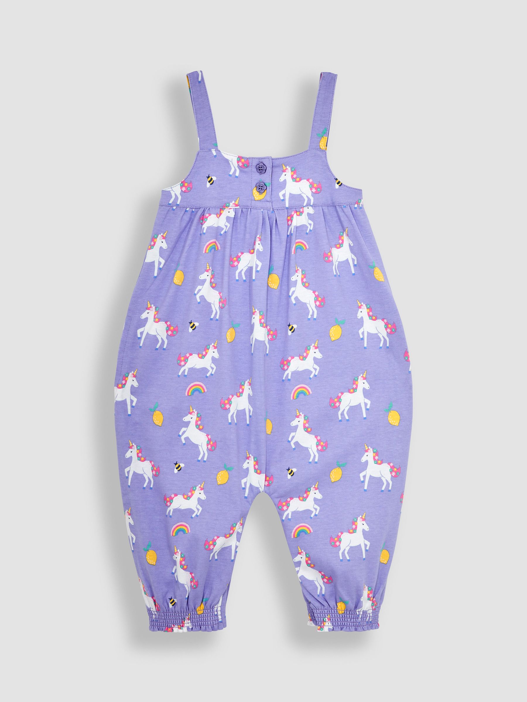 Lilac Purple Unicorn Print Jumpsuit - Image 1 of 4