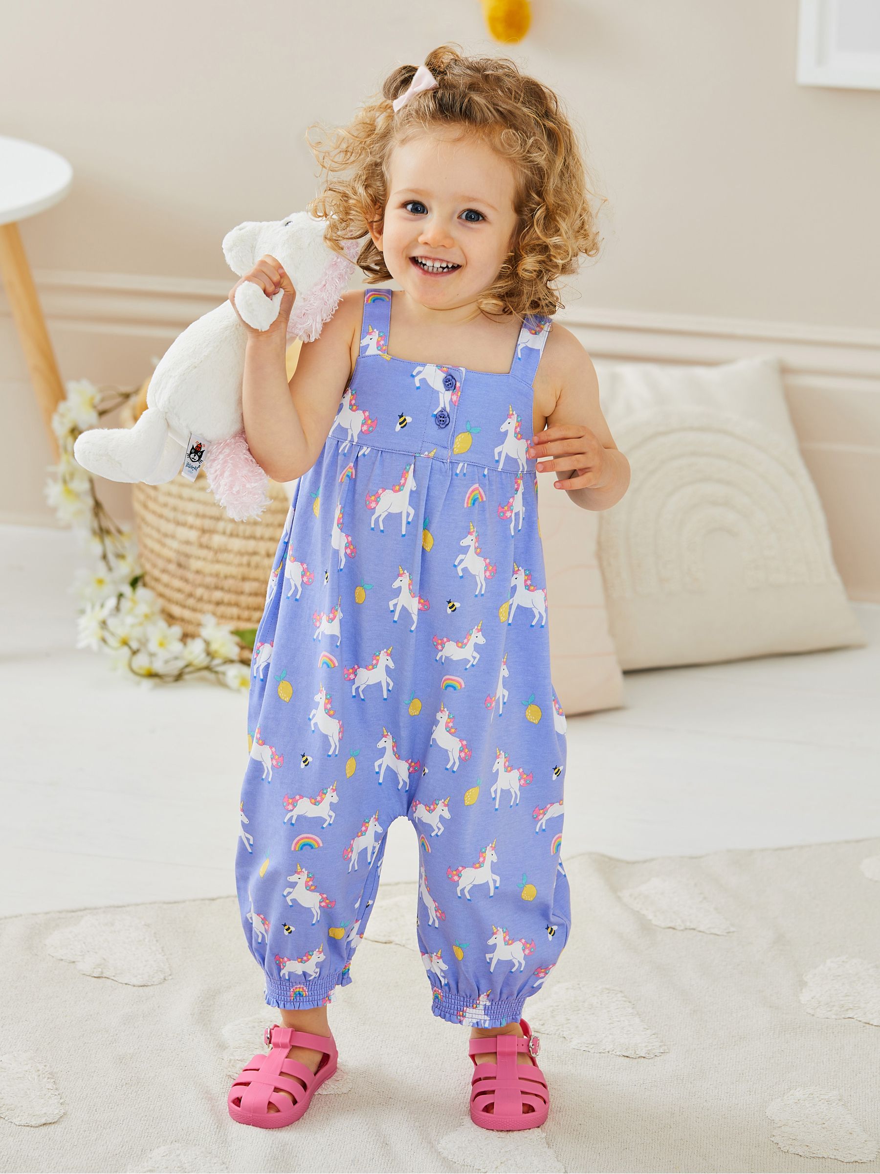 Lilac Purple Unicorn Print Jumpsuit - Image 4 of 4