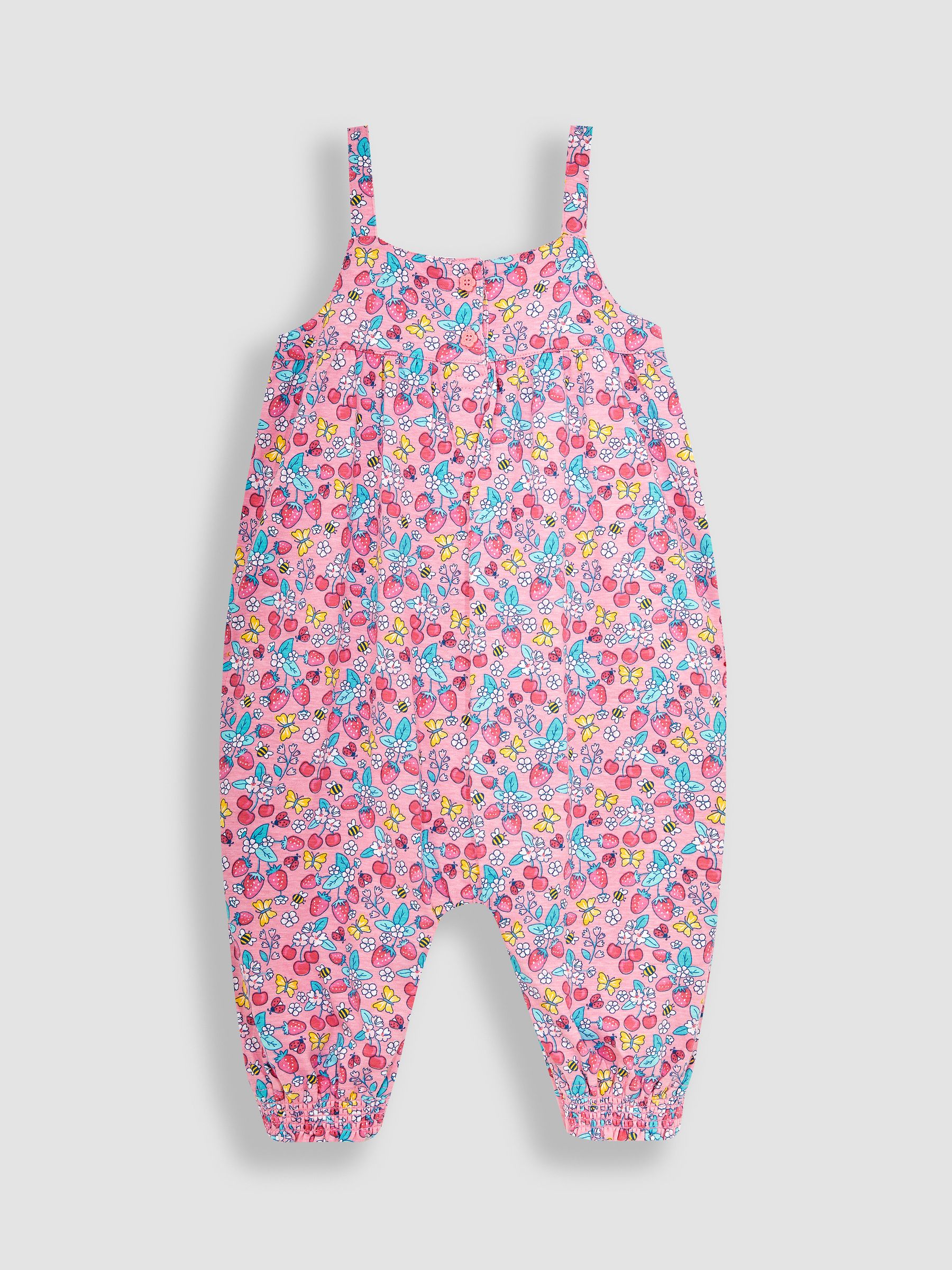 Pink Strawberry Garden Floral Print Jumpsuit - Image 1 of 3