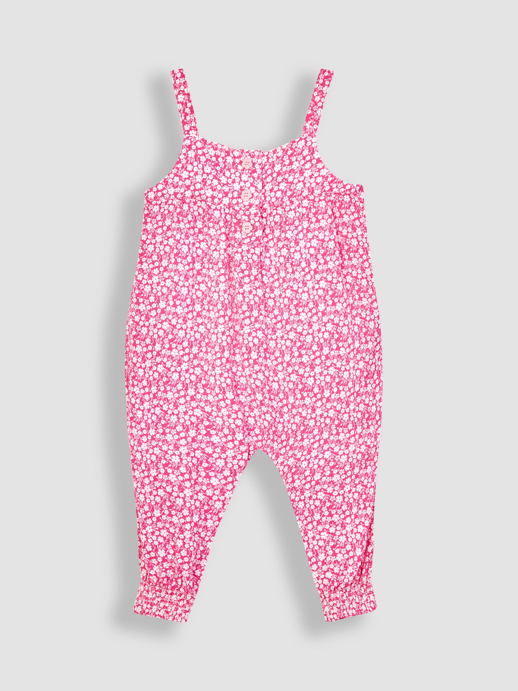Fuchsia Pink Ditsy Floral Jumpsuit - Image 1 of 3