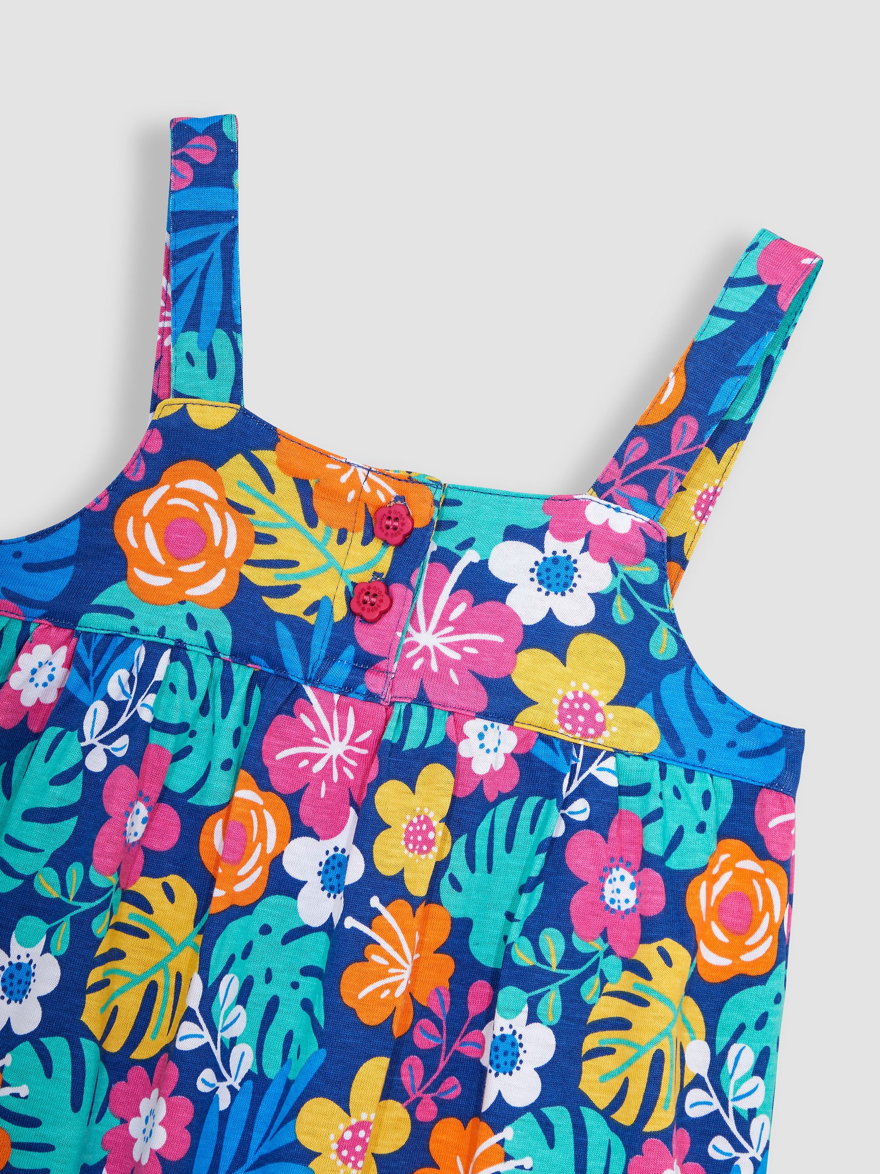 Navy Blue Floral Print Jumpsuit - Image 4 of 4
