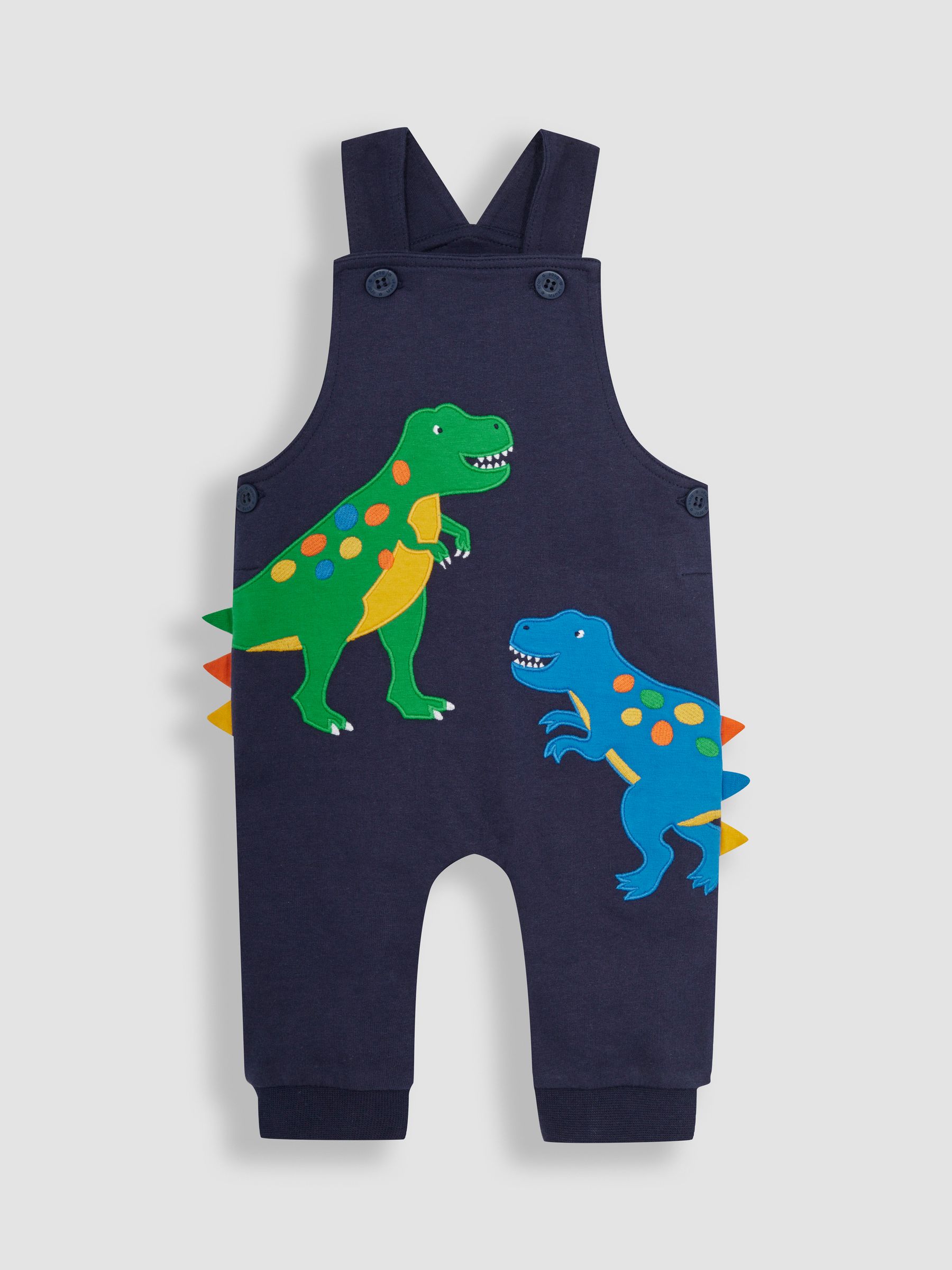 Navy Blue TRex Appliqué Trouser Dungarees & T-Shirt Set - Image 4 of 8