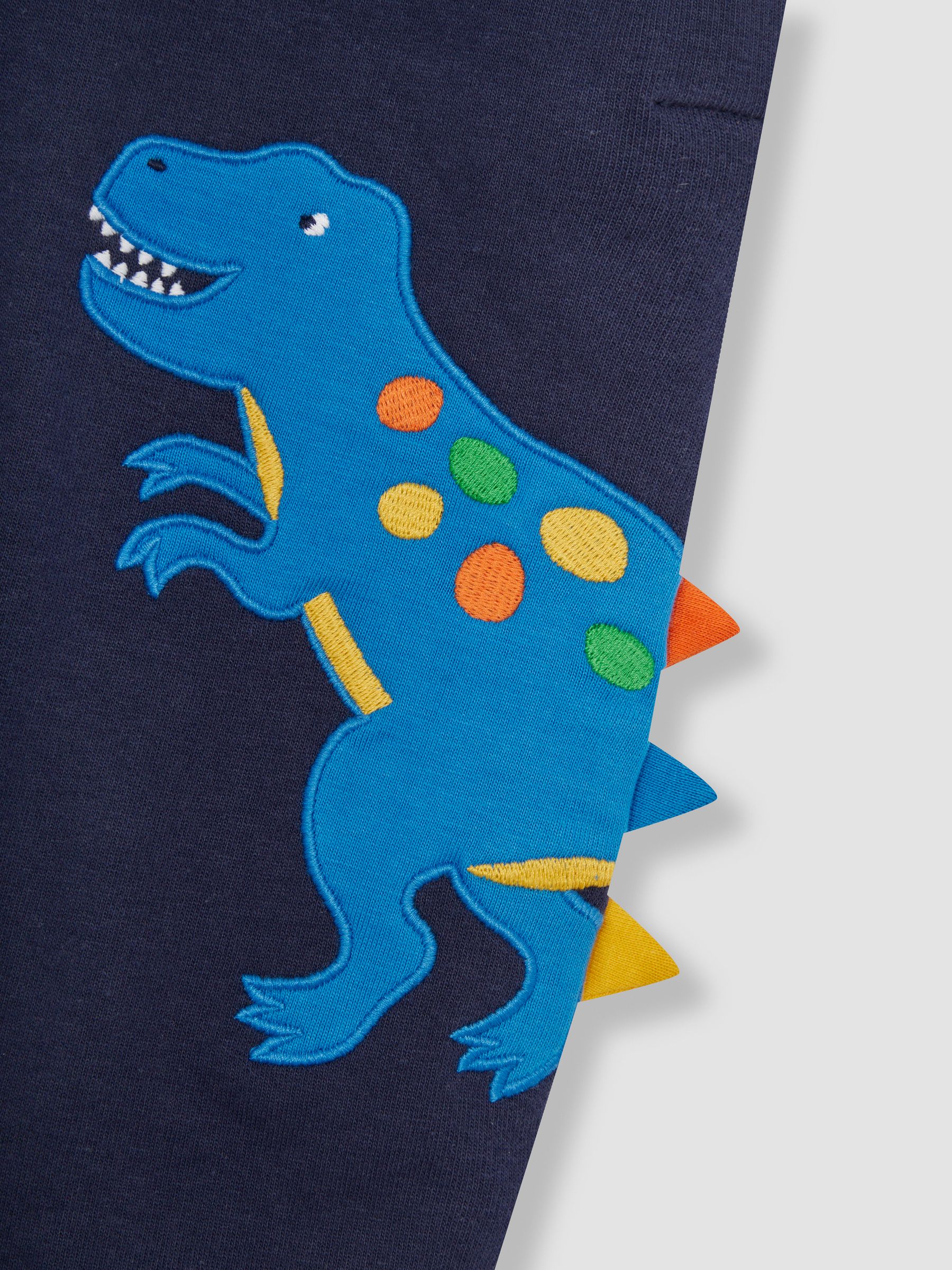 Navy Blue TRex Appliqué Trouser Dungarees & T-Shirt Set - Image 8 of 8