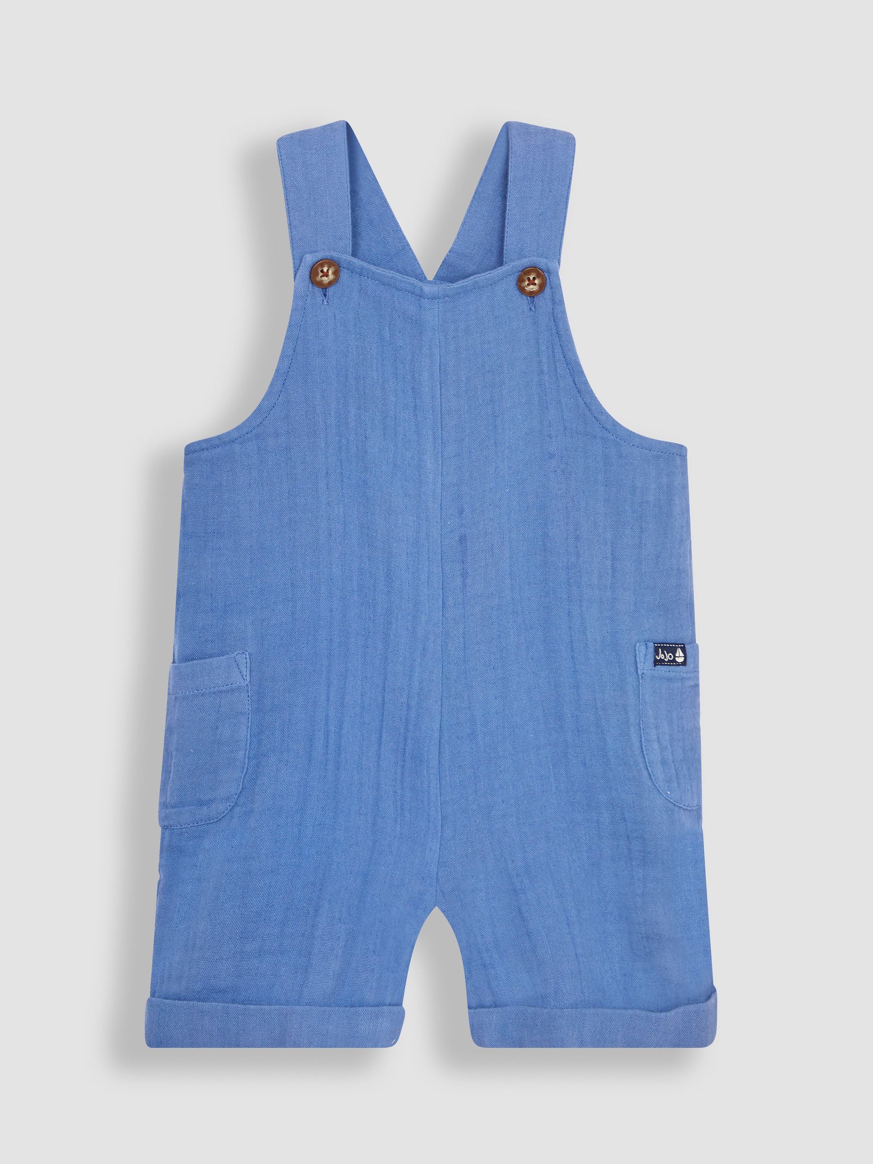 Denim 2-Piece Cheesecloth Dungarees & Shirt Bodysuit Set - Image 3 of 5