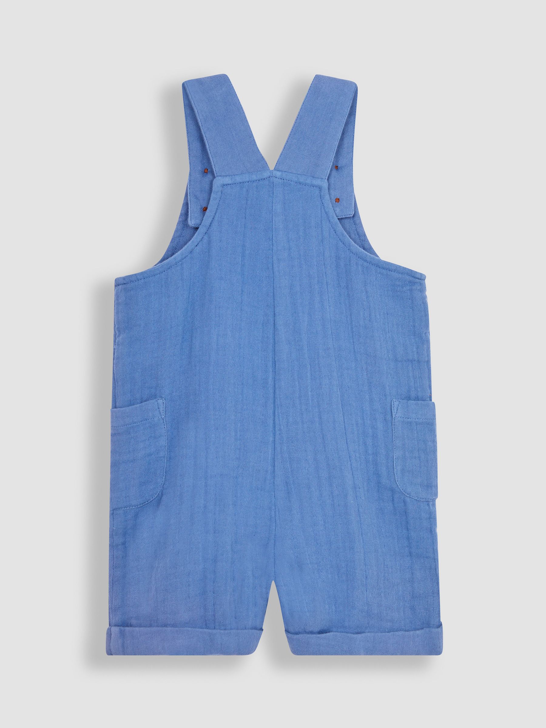 Denim 2-Piece Cheesecloth Dungarees & Shirt Bodysuit Set - Image 4 of 5