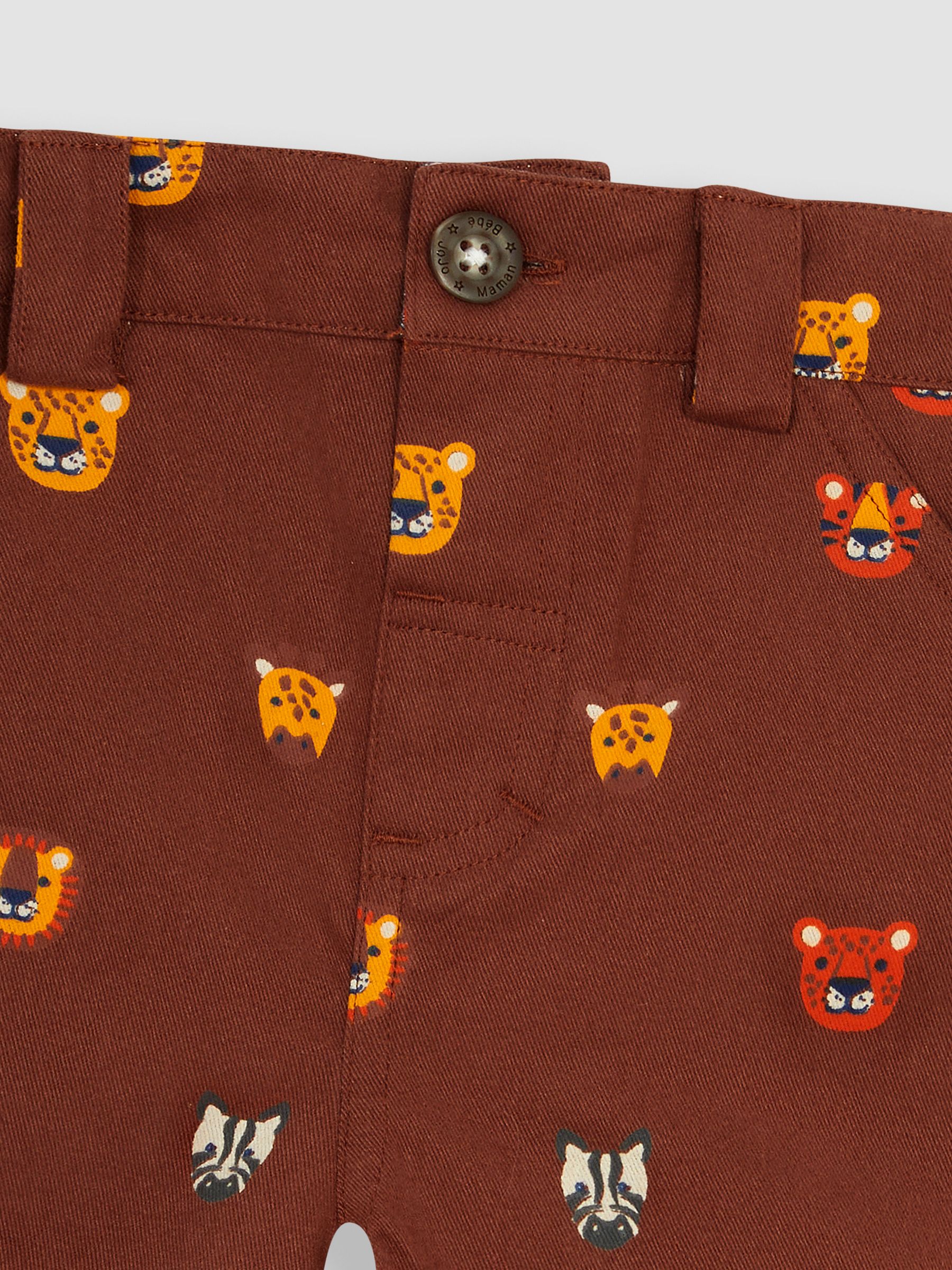 Brown Safari Animals Safari Animals Twill Shorts - Image 2 of 3