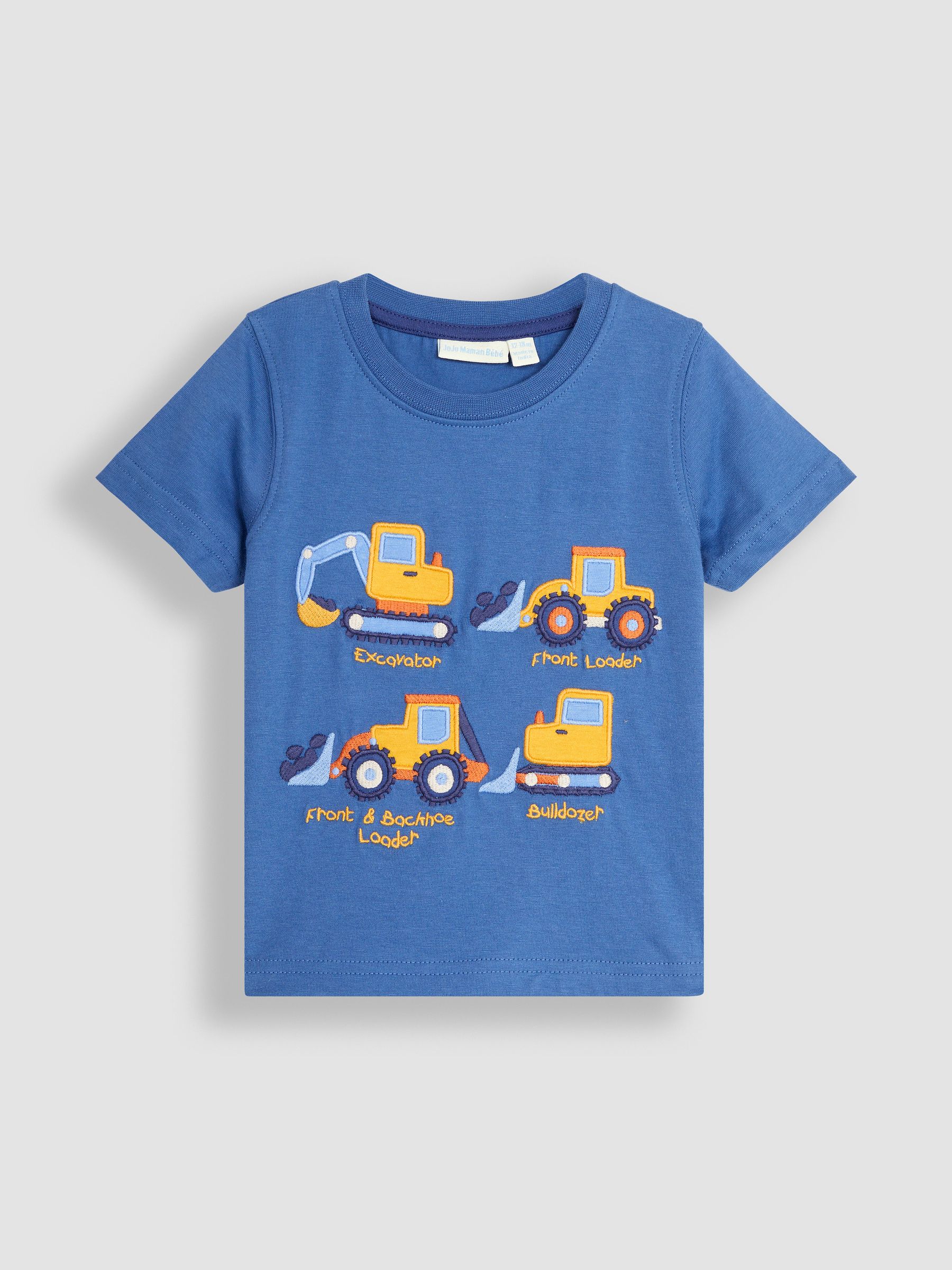 Denim Blue Vehicles Appliqué Motif T-Shirt - Image 1 of 3