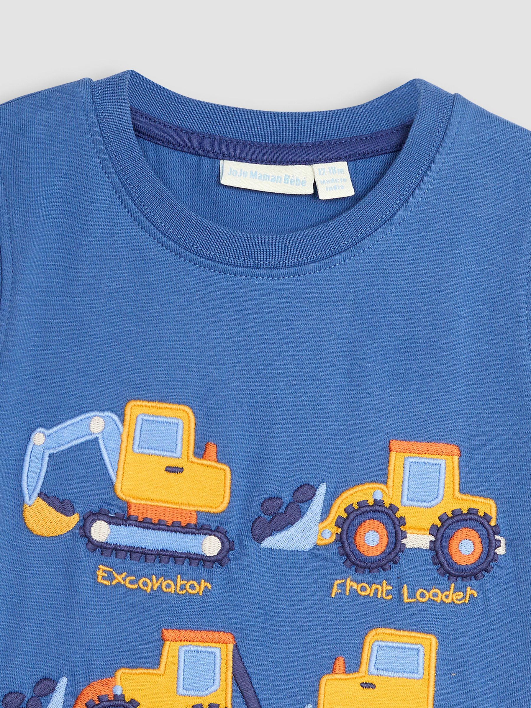 Denim Blue Vehicles Appliqué Motif T-Shirt - Image 2 of 3