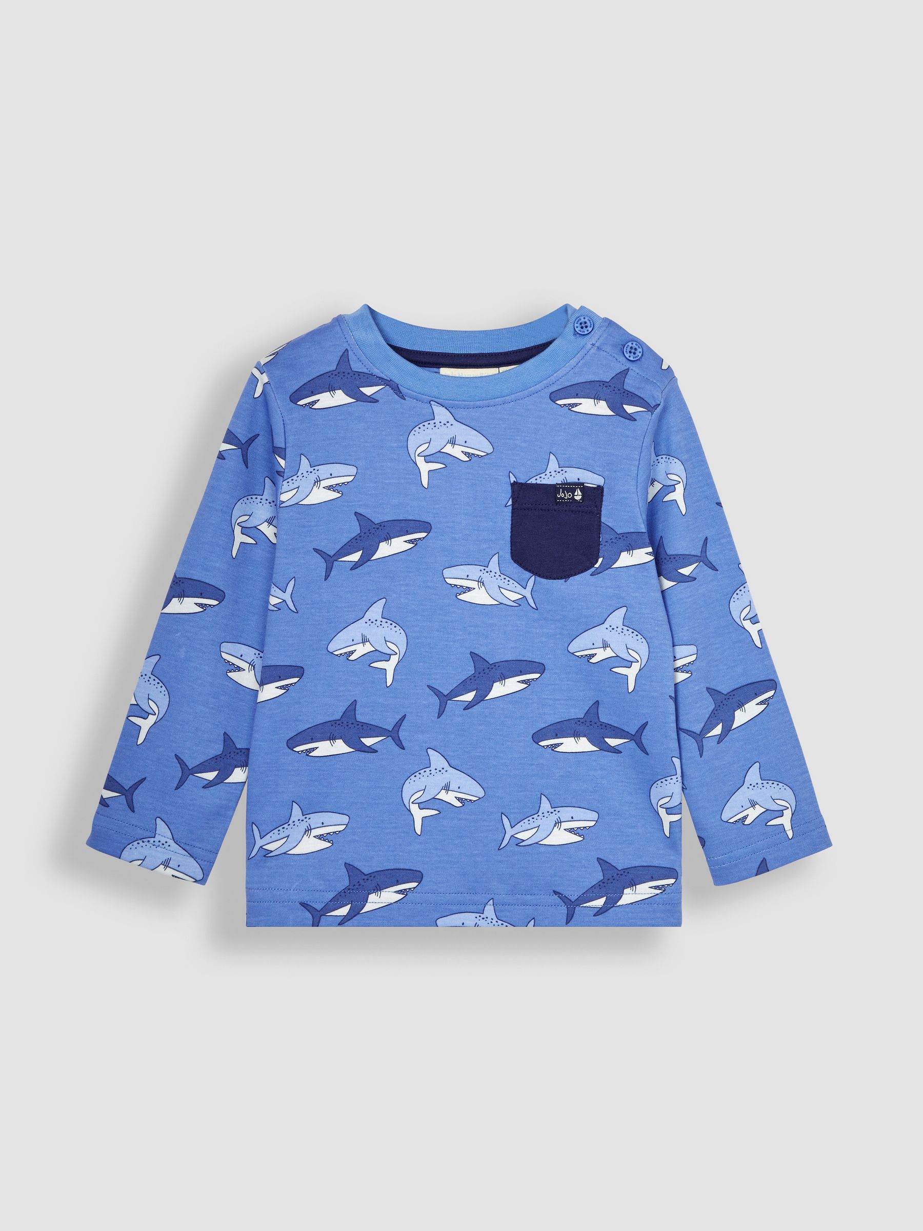 Blue Shark Contrast Pocket Top - Image 1 of 3