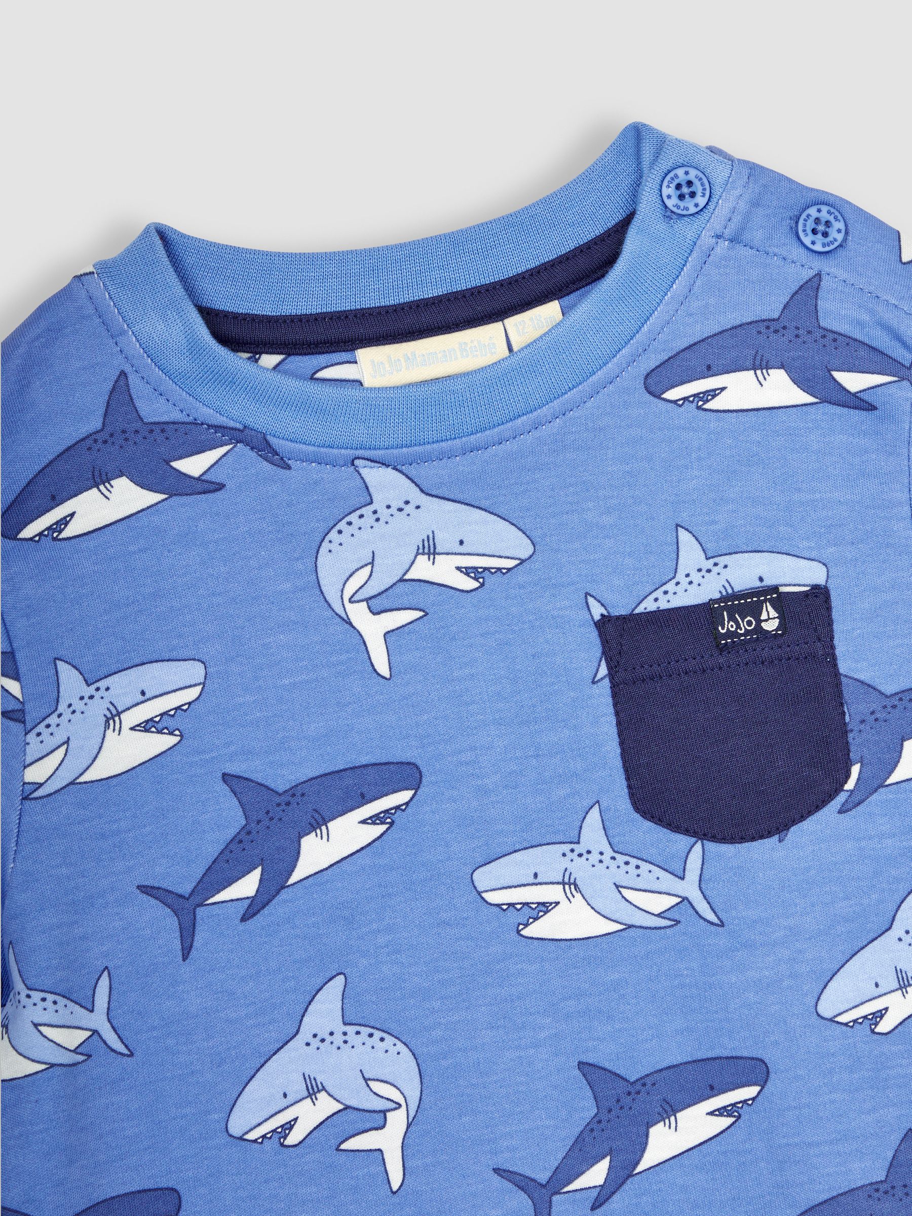 Blue Shark Contrast Pocket Top - Image 2 of 3