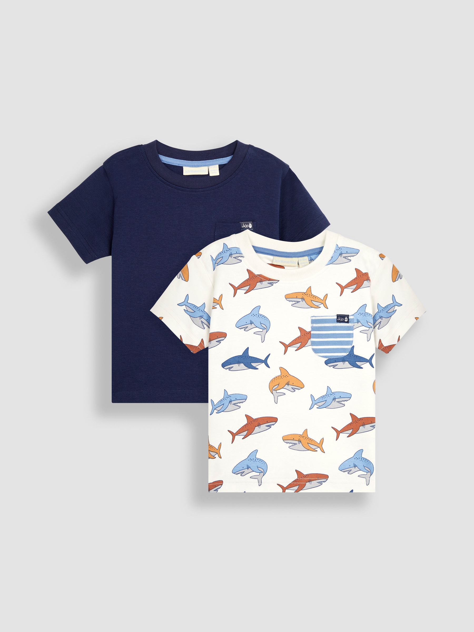 Navy Stone Shark 2-Pack Pocket T-Shirts - Image 1 of 3